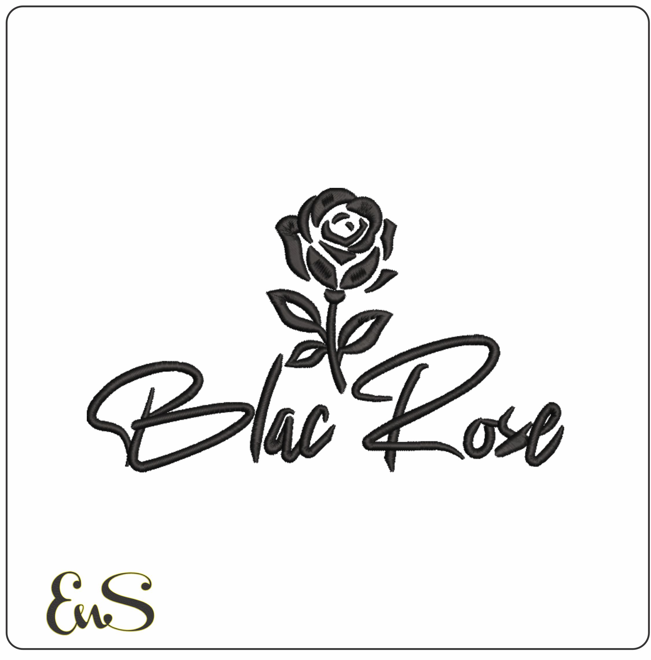 Blac Rose with Rose-Elegant embroidery design file - instant download