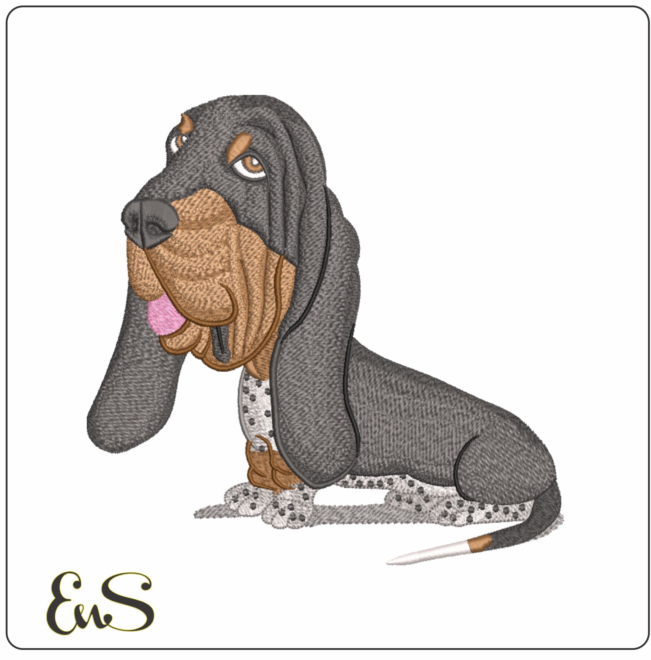 Blood Hound-Elegant embroidery design file - instant download