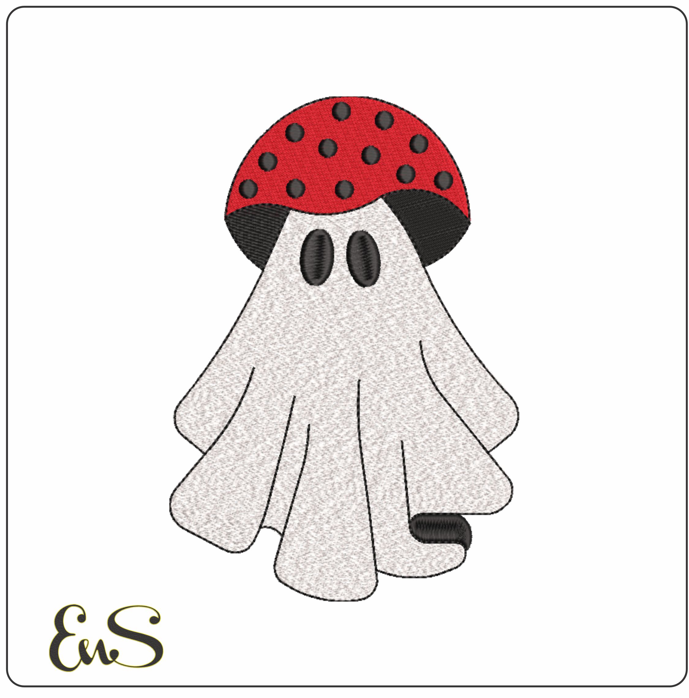 Boo Ghosts as Lady Bug Mushroom-Elegant embroidery design file - instant download
