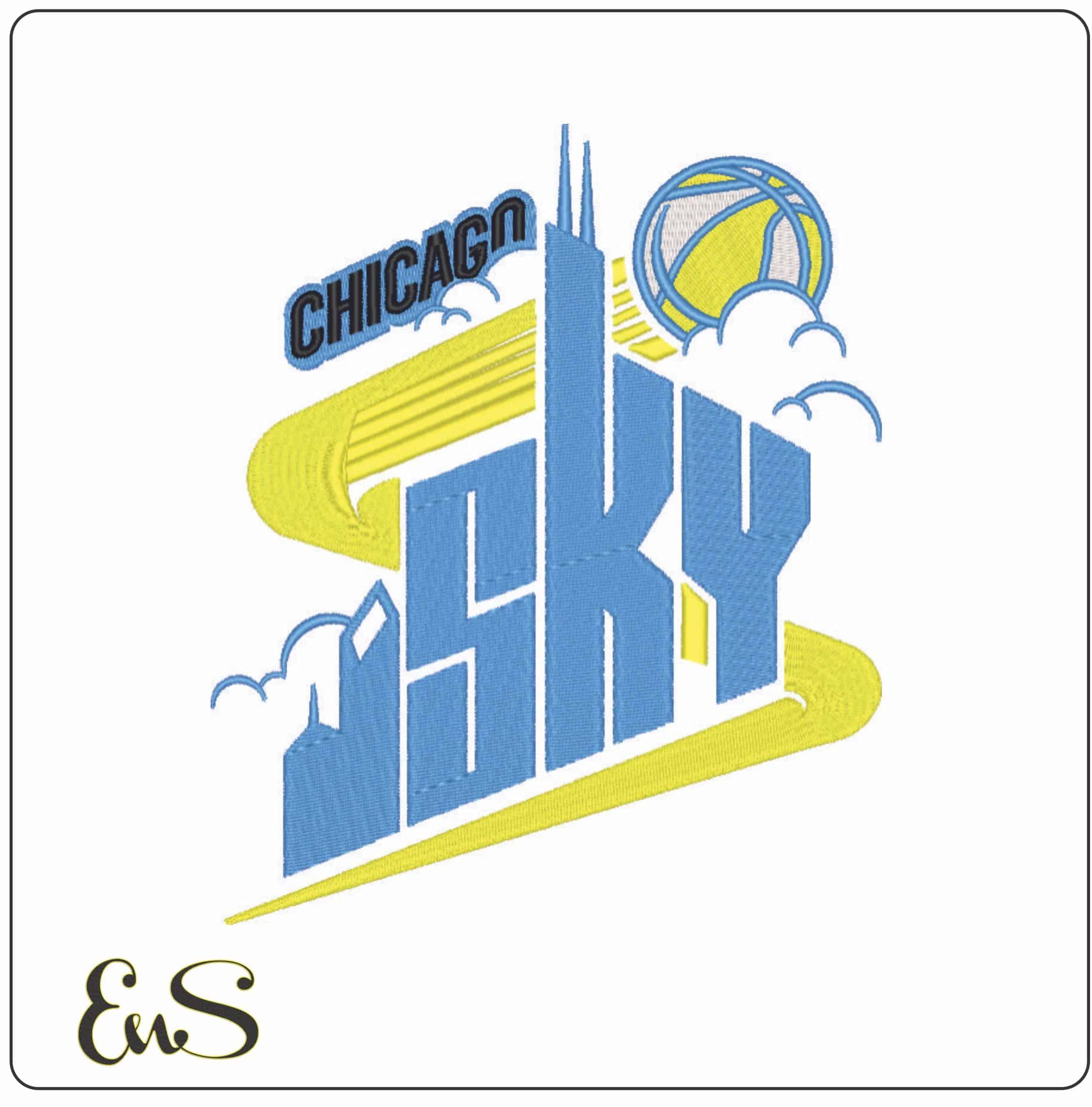 Chicago Sky 2006 - 2018 - WNBA-Elegant embroidery design file - instant download