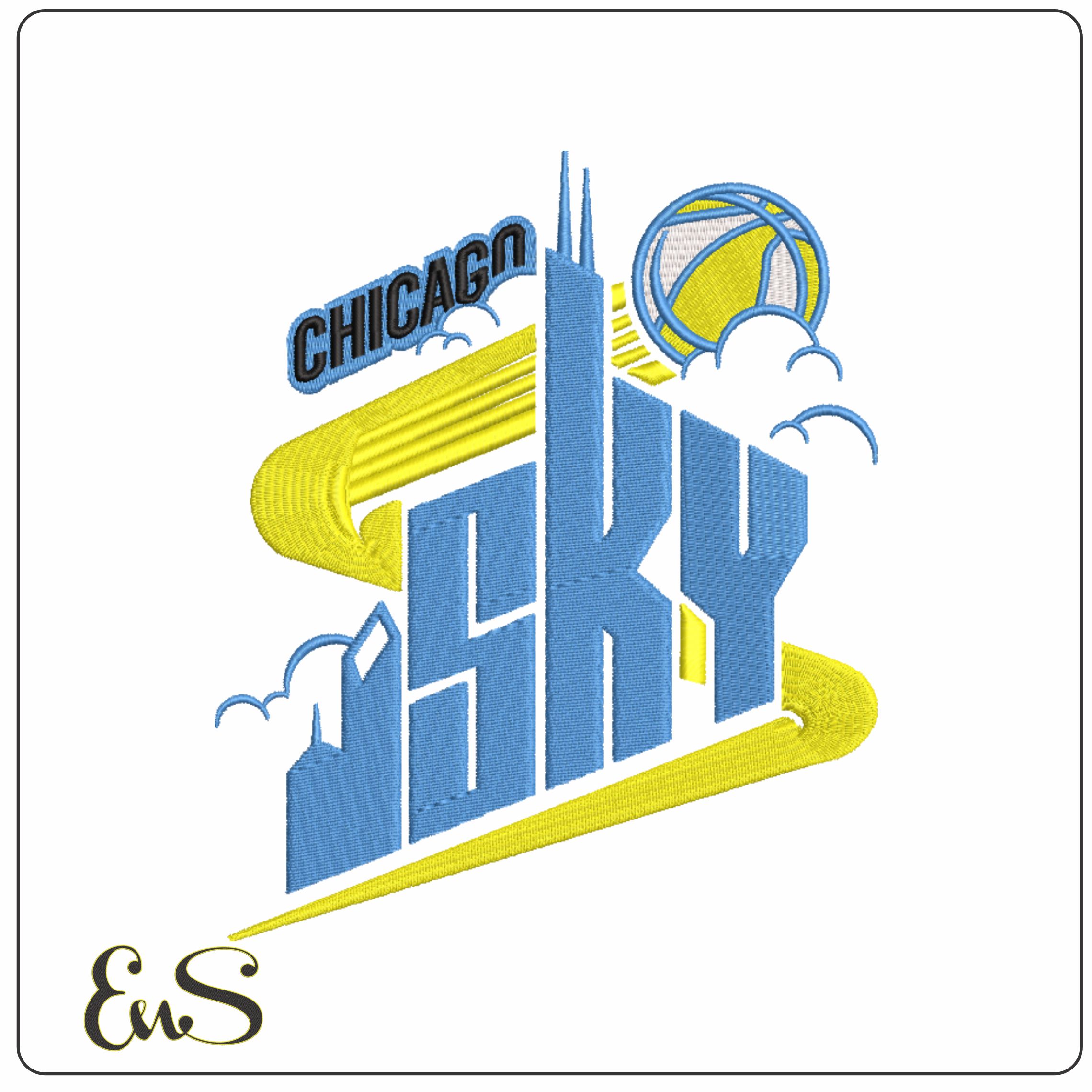 Chicago Sky 2006 - 2018 - WNBA-Elegant embroidery design file - instant download