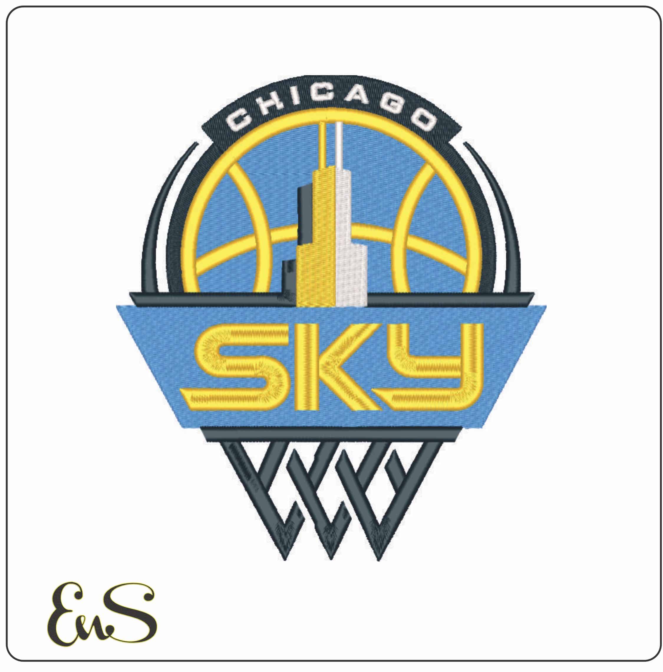 Chicago Sky 2019 - WNBA-Elegant embroidery design file - instant download