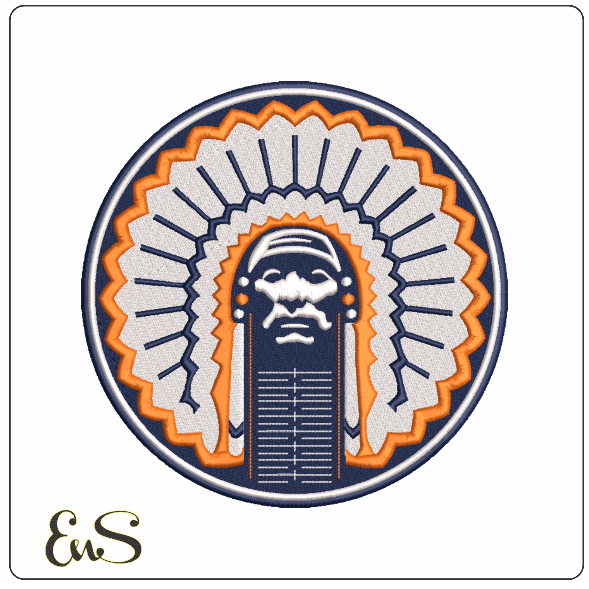 Chief Illiniwek - University of Illionois Urbana-Elegant embroidery design file - instant download