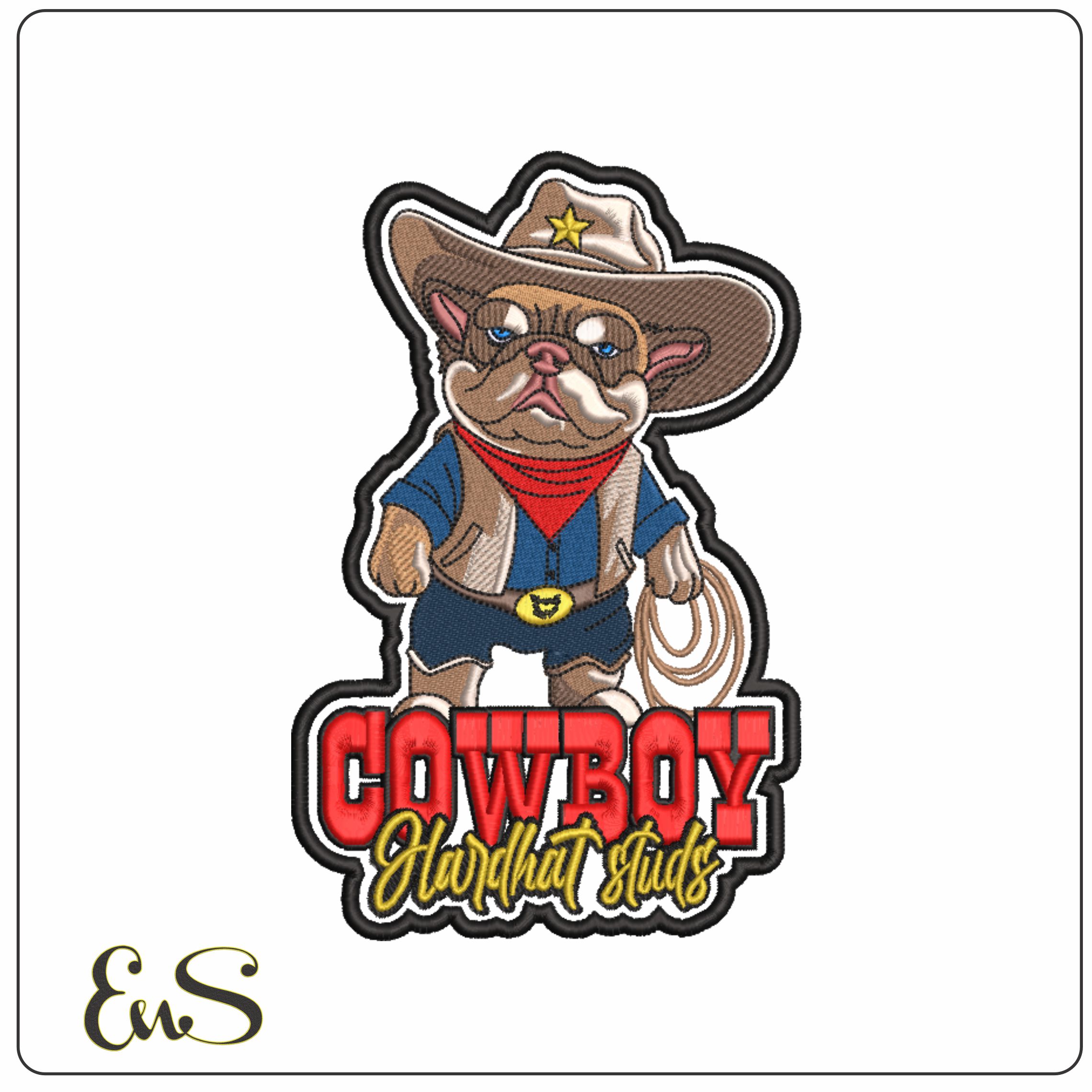 Cowboy Dog-Elegant embroidery design file - instant download