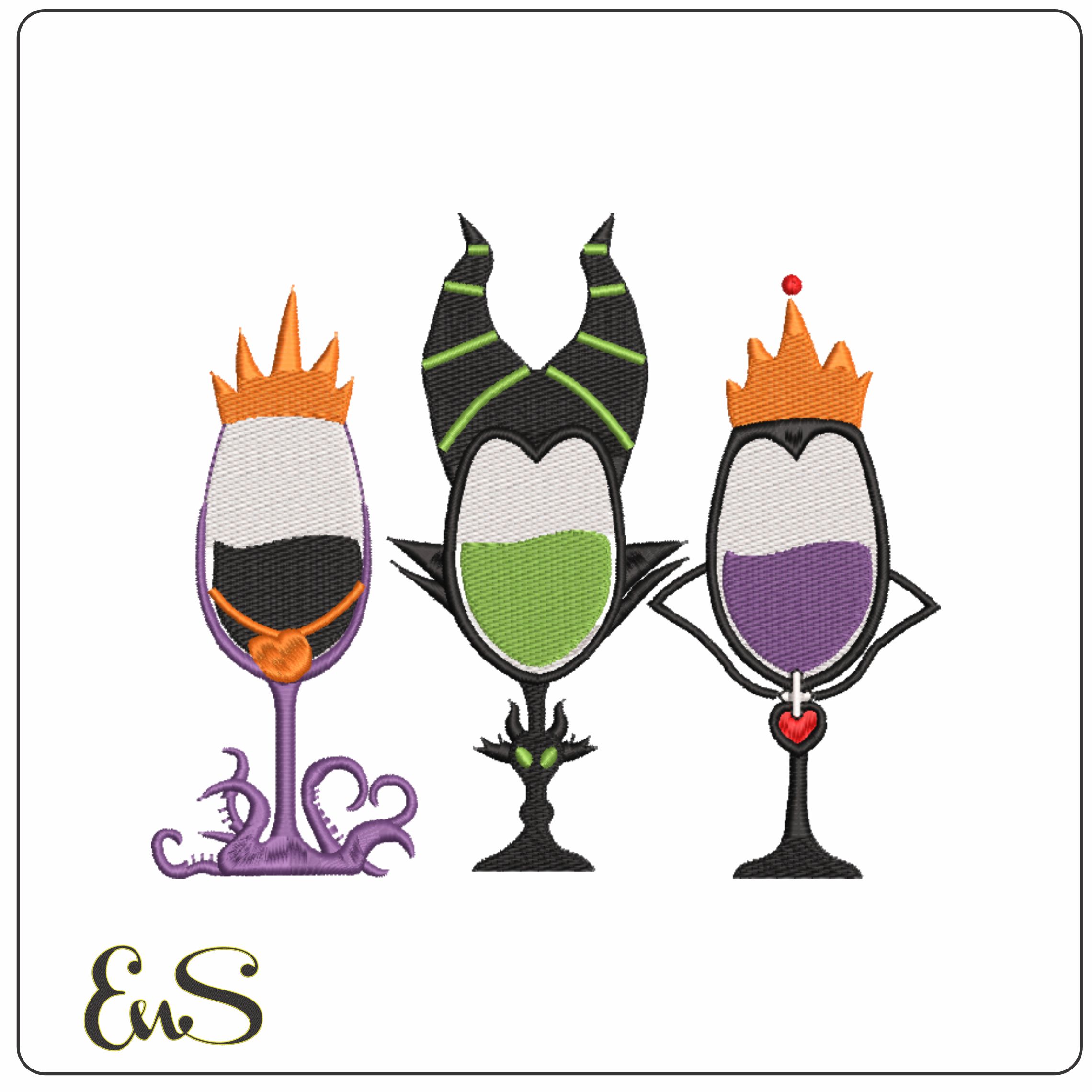 Cheers Witches - Elegant embroidery design file - instant download