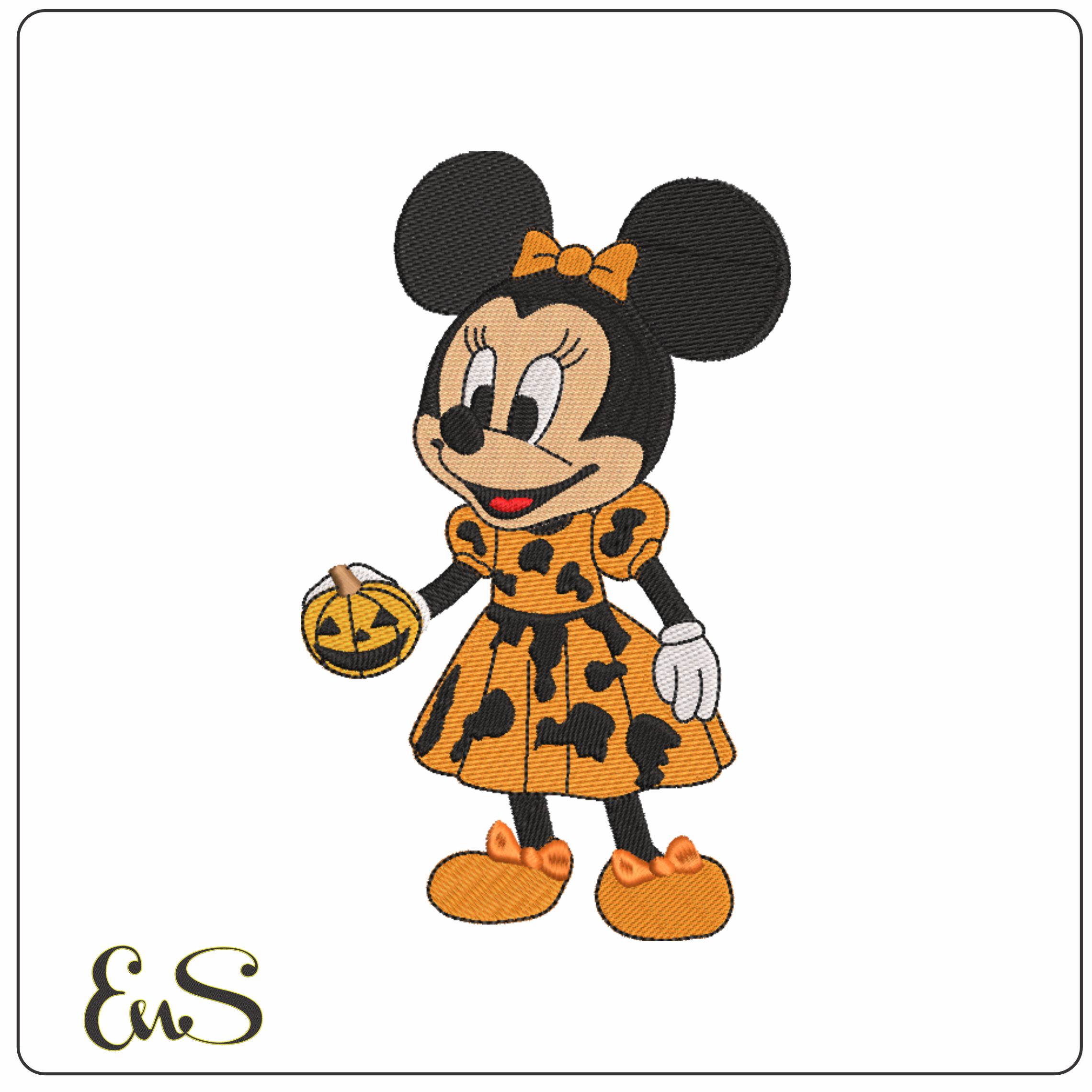 Halloween Minnie Mouse - Elegant embroidery design file - instant download
