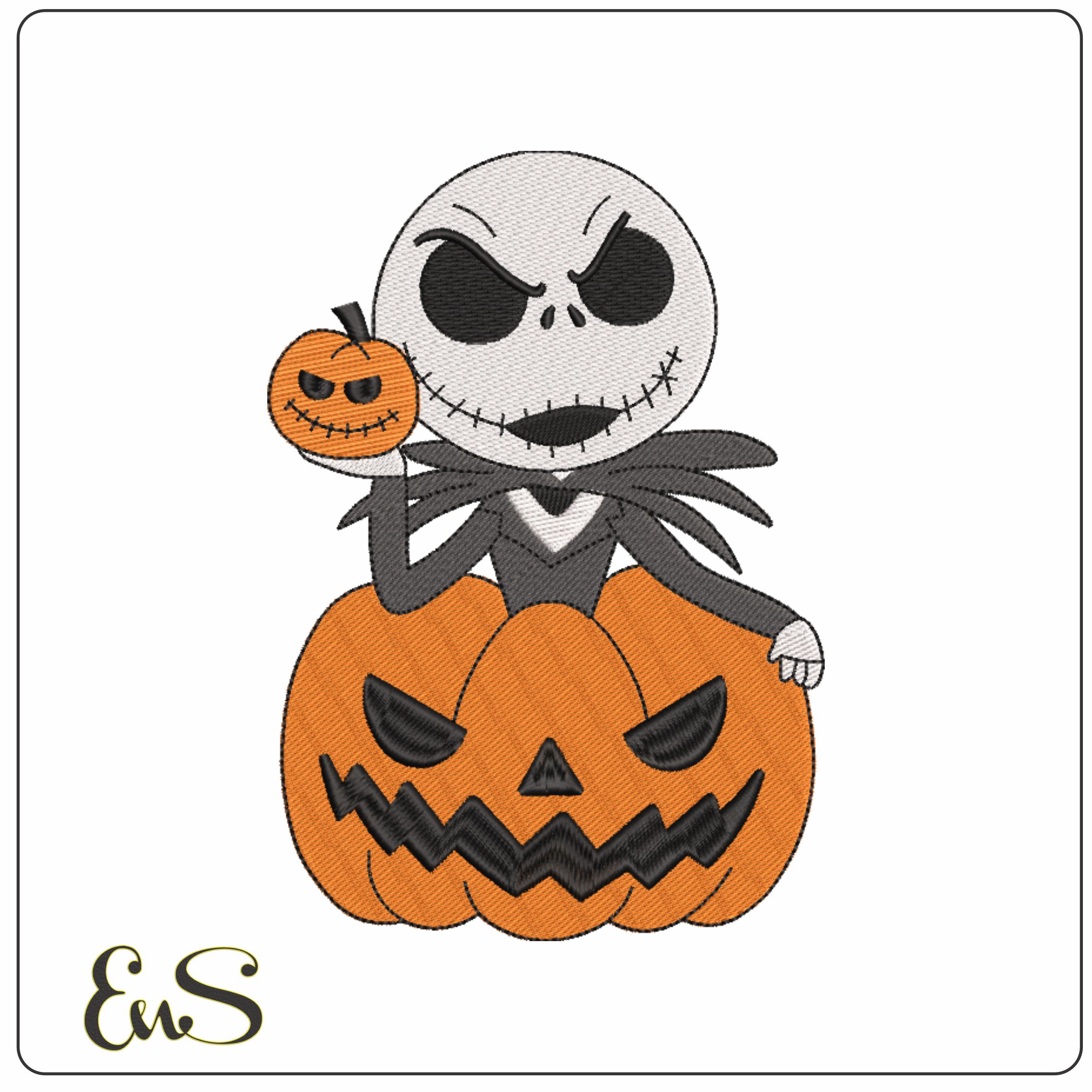Nightmare before Xmas Pumpkin - Elegant embroidery design file - instant download