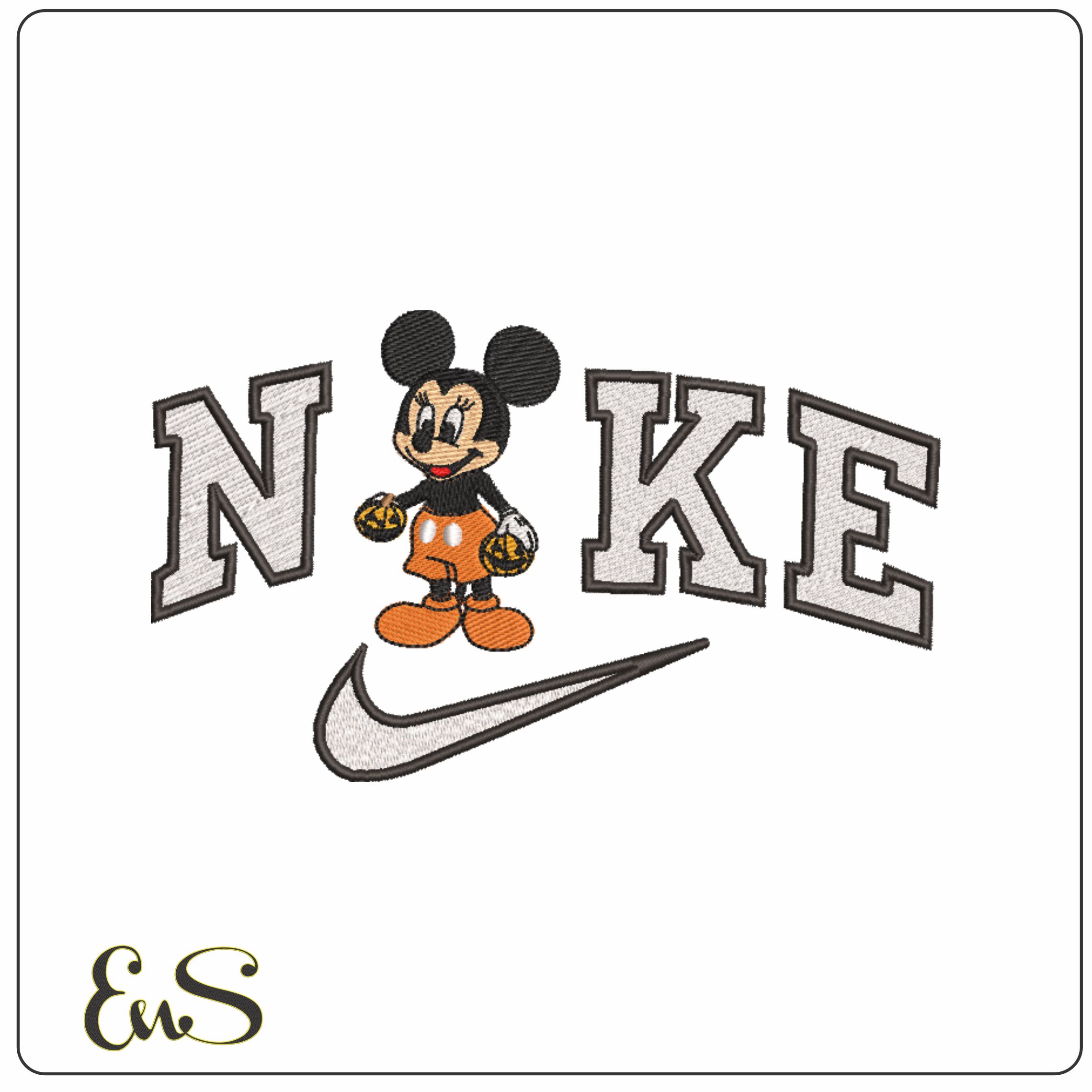 Nike Halloween Mickey Mouse - Elegant embroidery design file - instant download