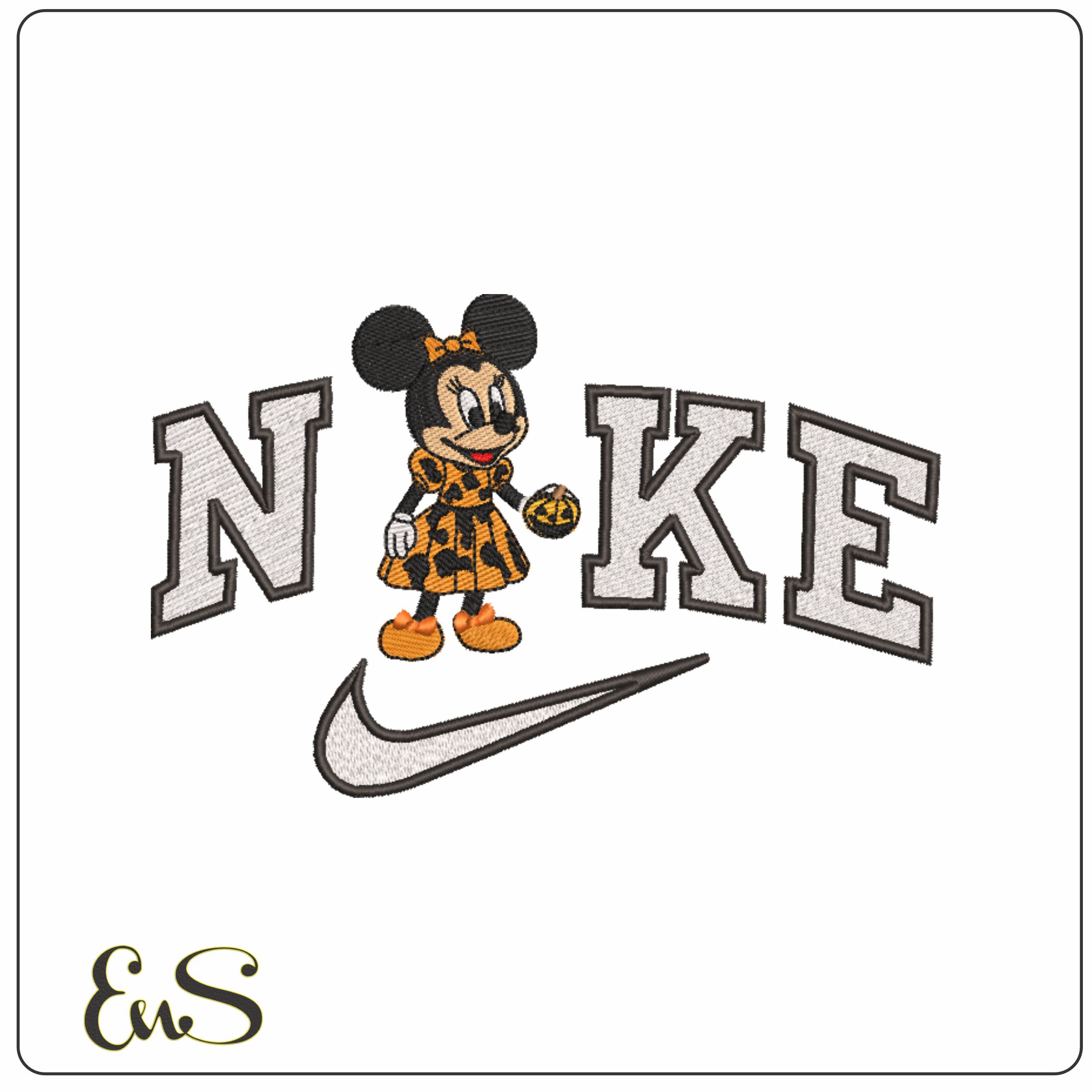 Nike Halloween Minnie Mouse - Elegant embroidery design file - instant download
