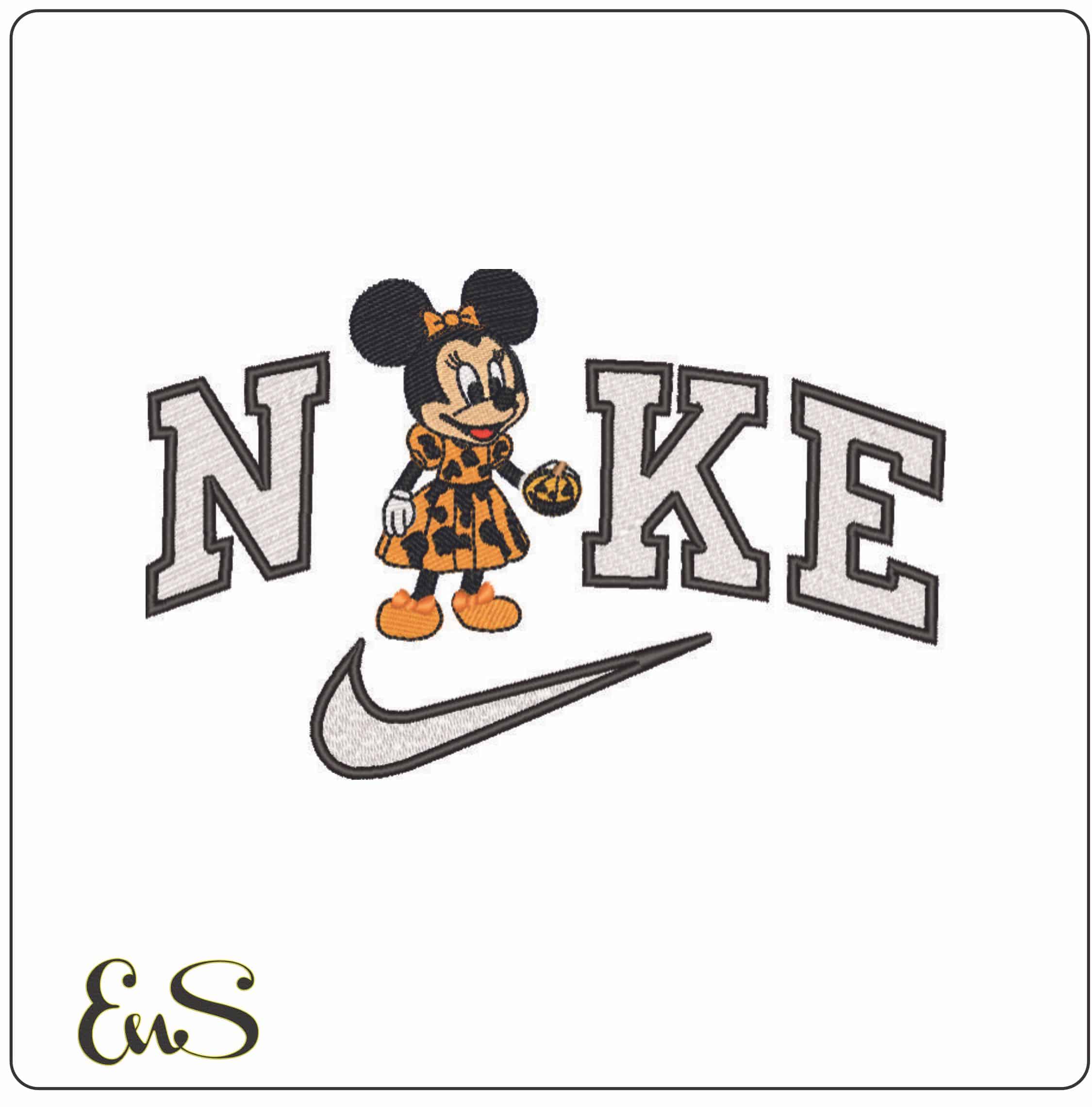 Nike Halloween Minnie Mouse - Elegant embroidery design file - instant download