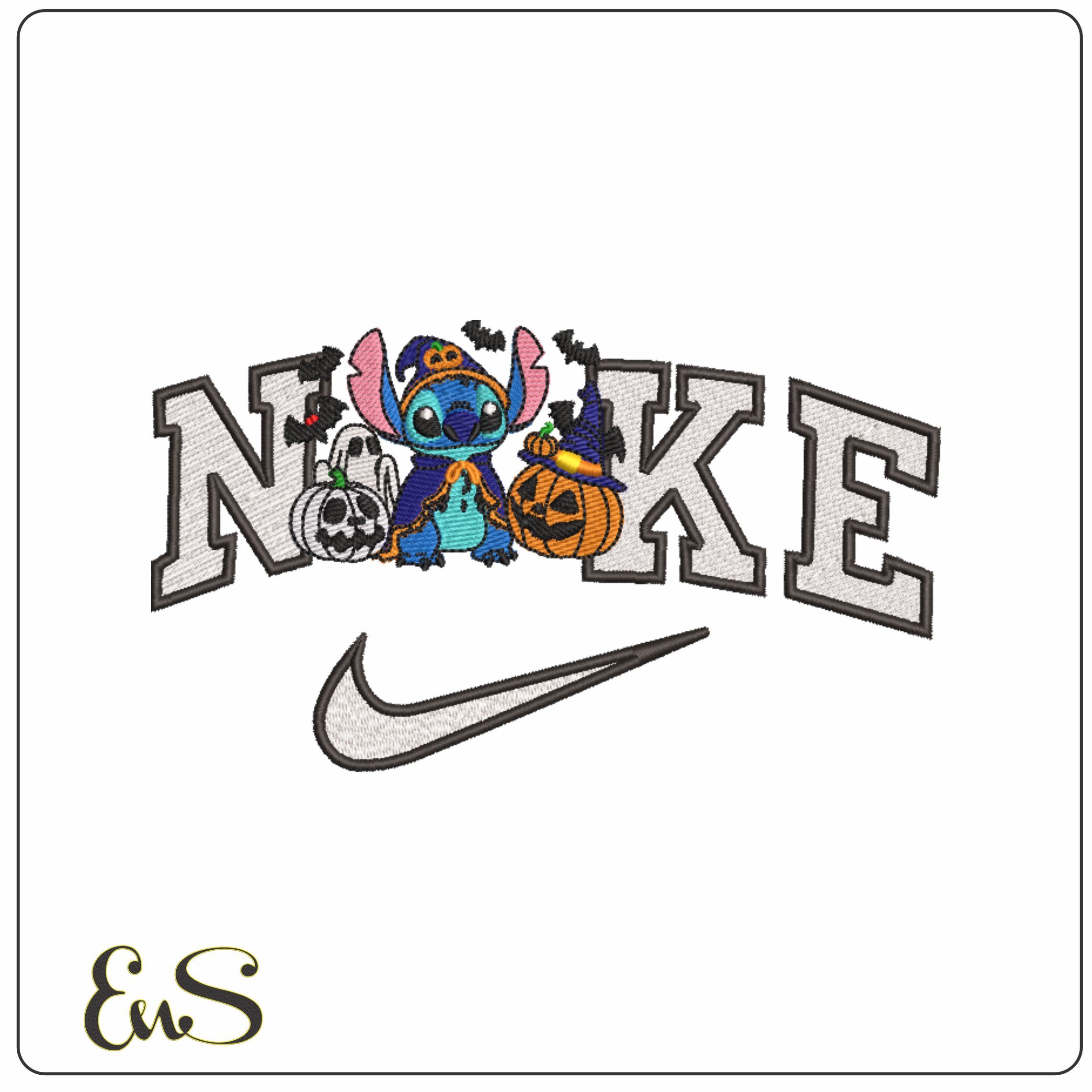 Nike Halloween Stitch - Elegant embroidery design file - instant download