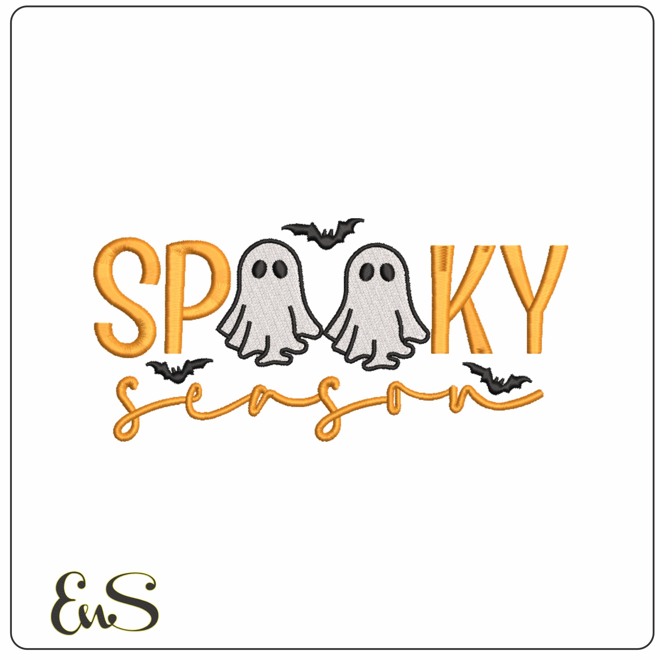 Spooky Seasonal Ghosts - Elegant embroidery design file - instant download