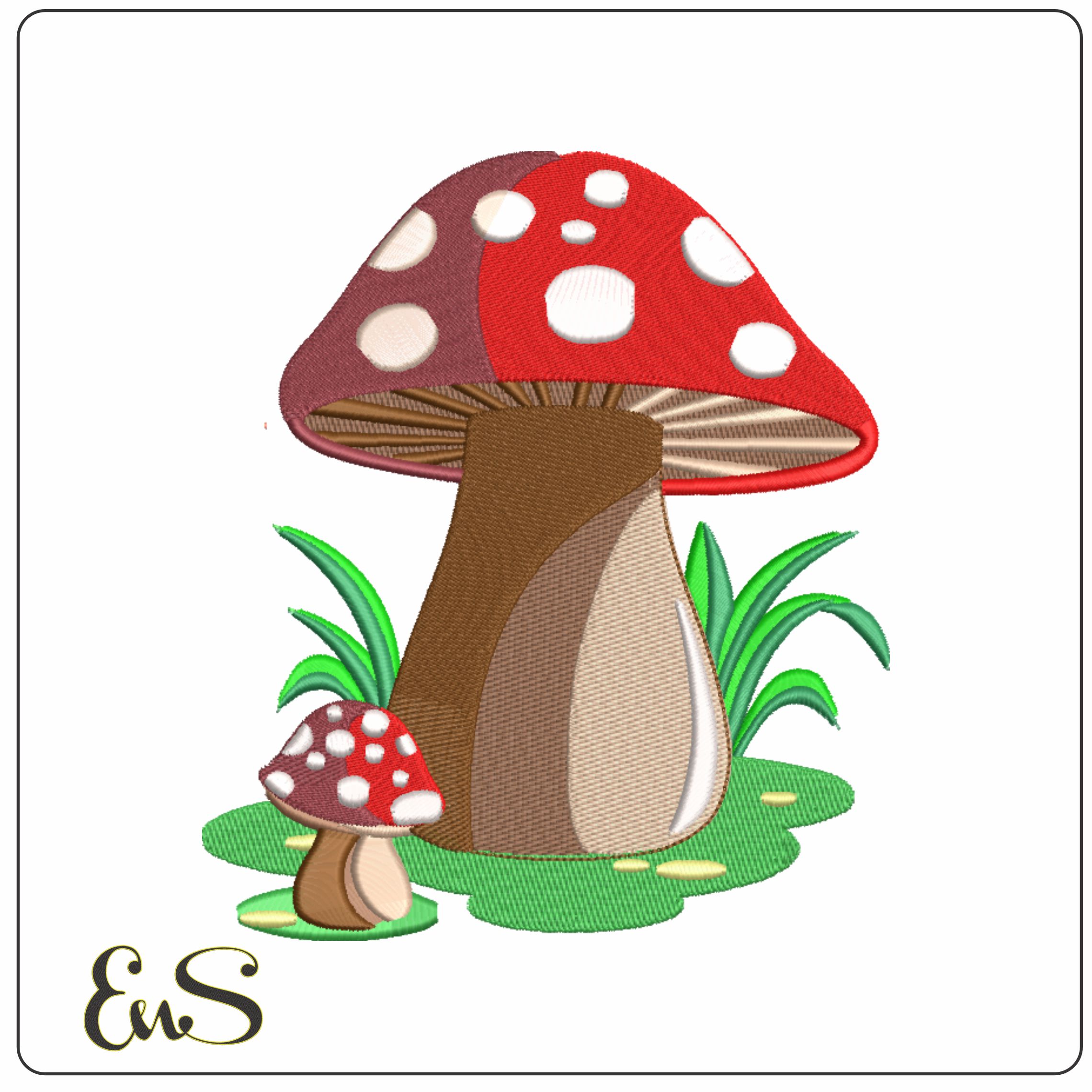 Toadstools - Elegant embroidery design file - instant download