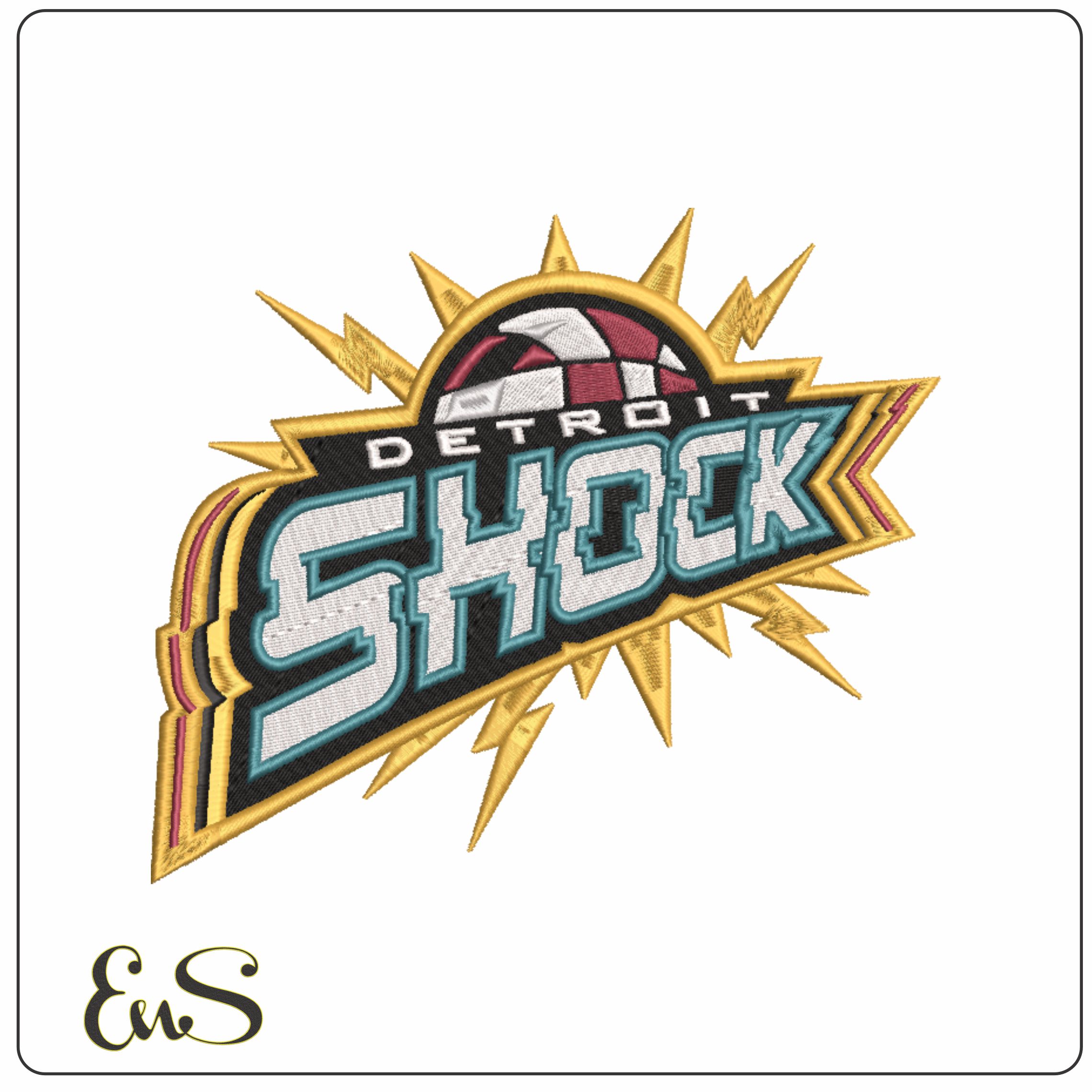 Detriot Shock 1997 - 2002 - WNBA- Elegant embroidery design file - instant download