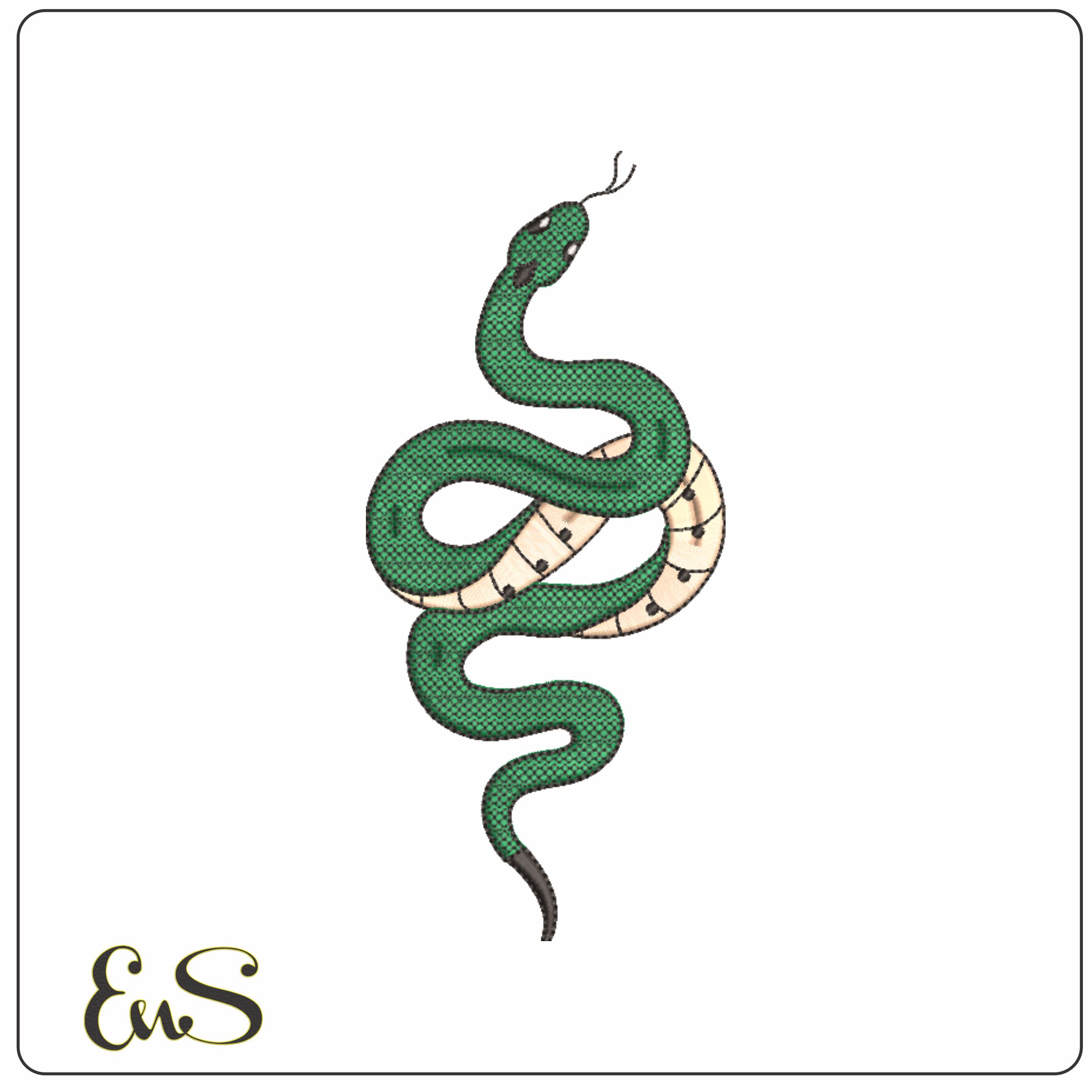 Elegant Snake- Elegant embroidery design file - instant download