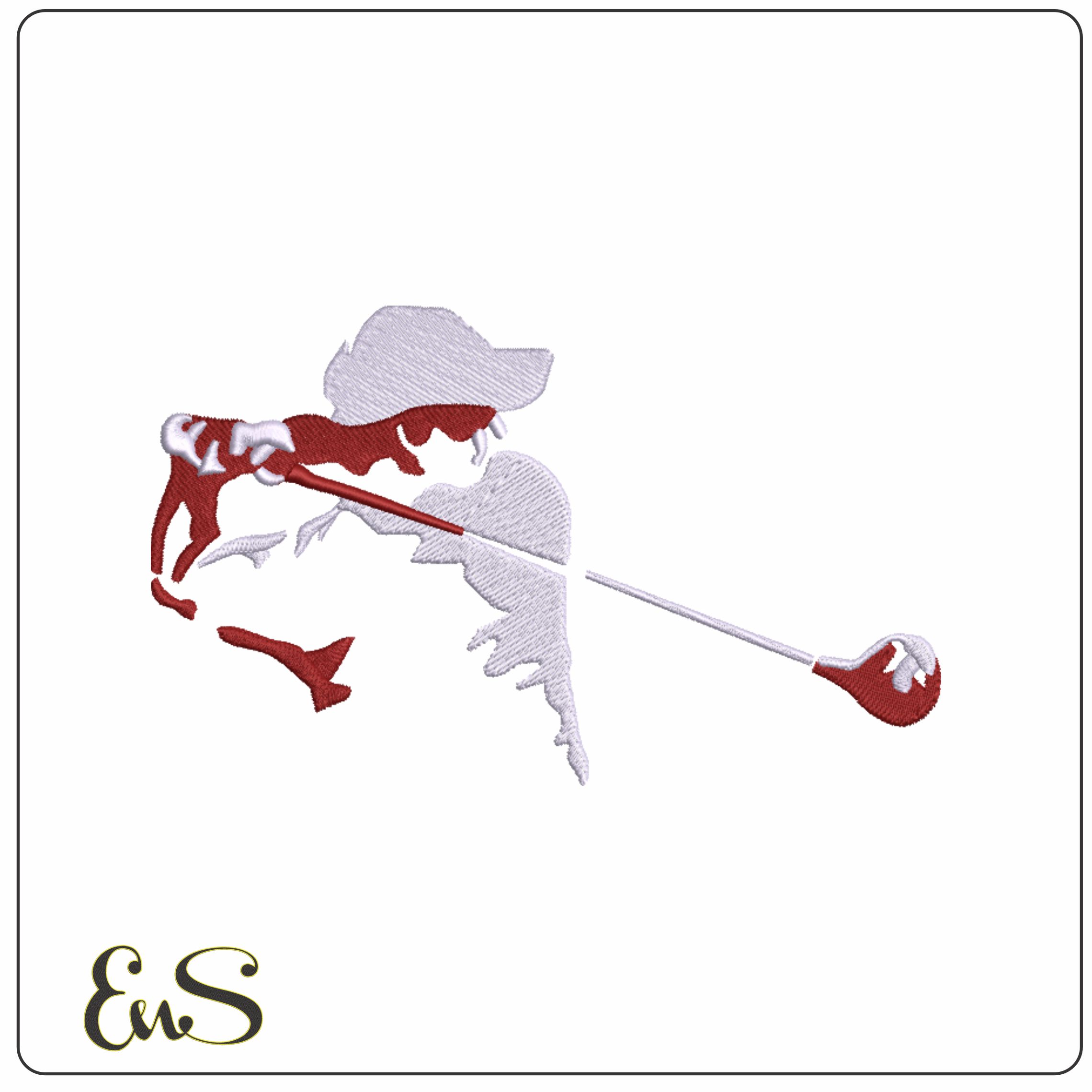 Golfer Torso machine embroidery design