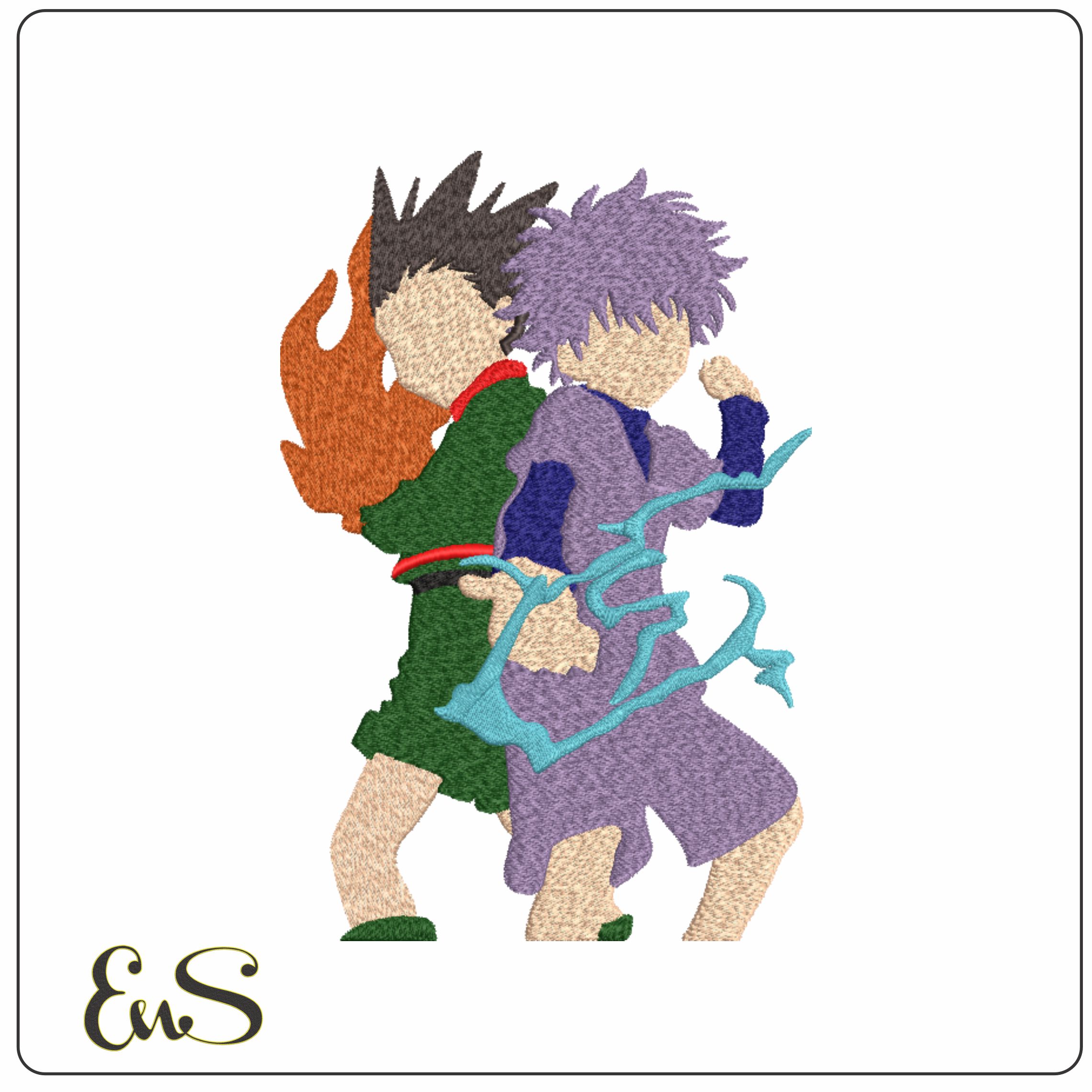 Gon Freecss Killua Zoldyck - Hunter x Hunter - Anime- Elegant embroidery design file - instant download
