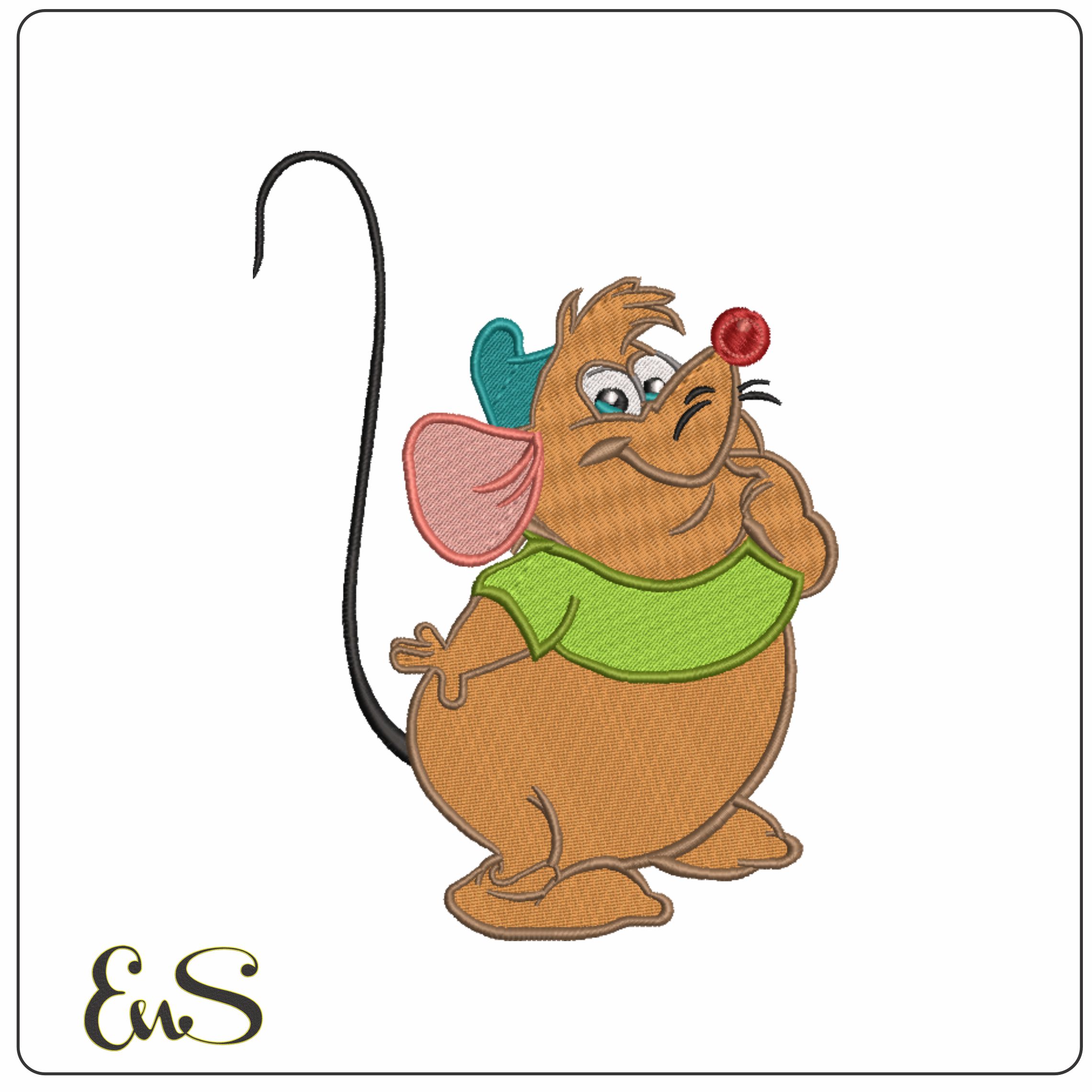Gus Mouse - Cinderella - Disney- Elegant embroidery design file - instant download