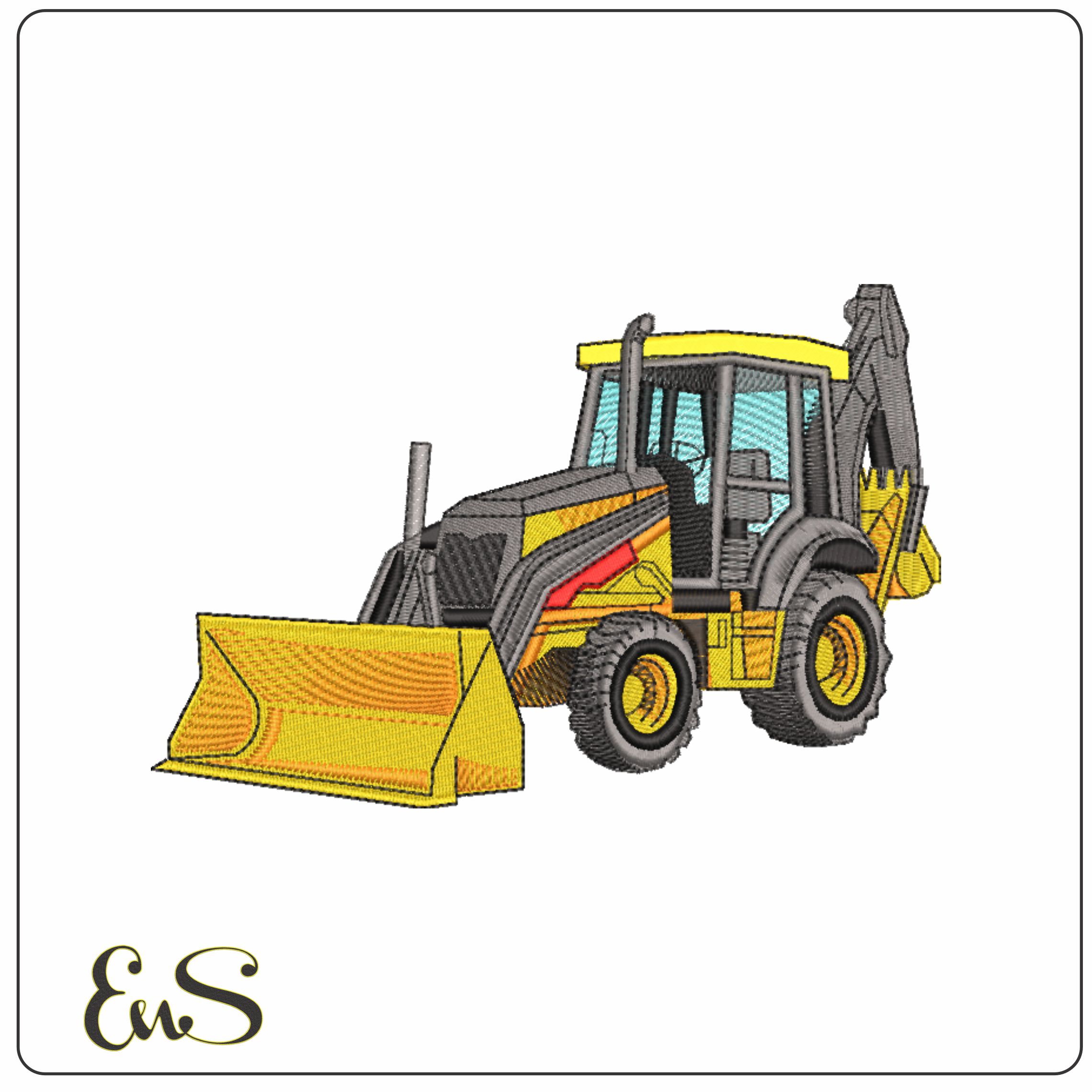 JCB Tractor Digger- Elegant embroidery design file - instant download