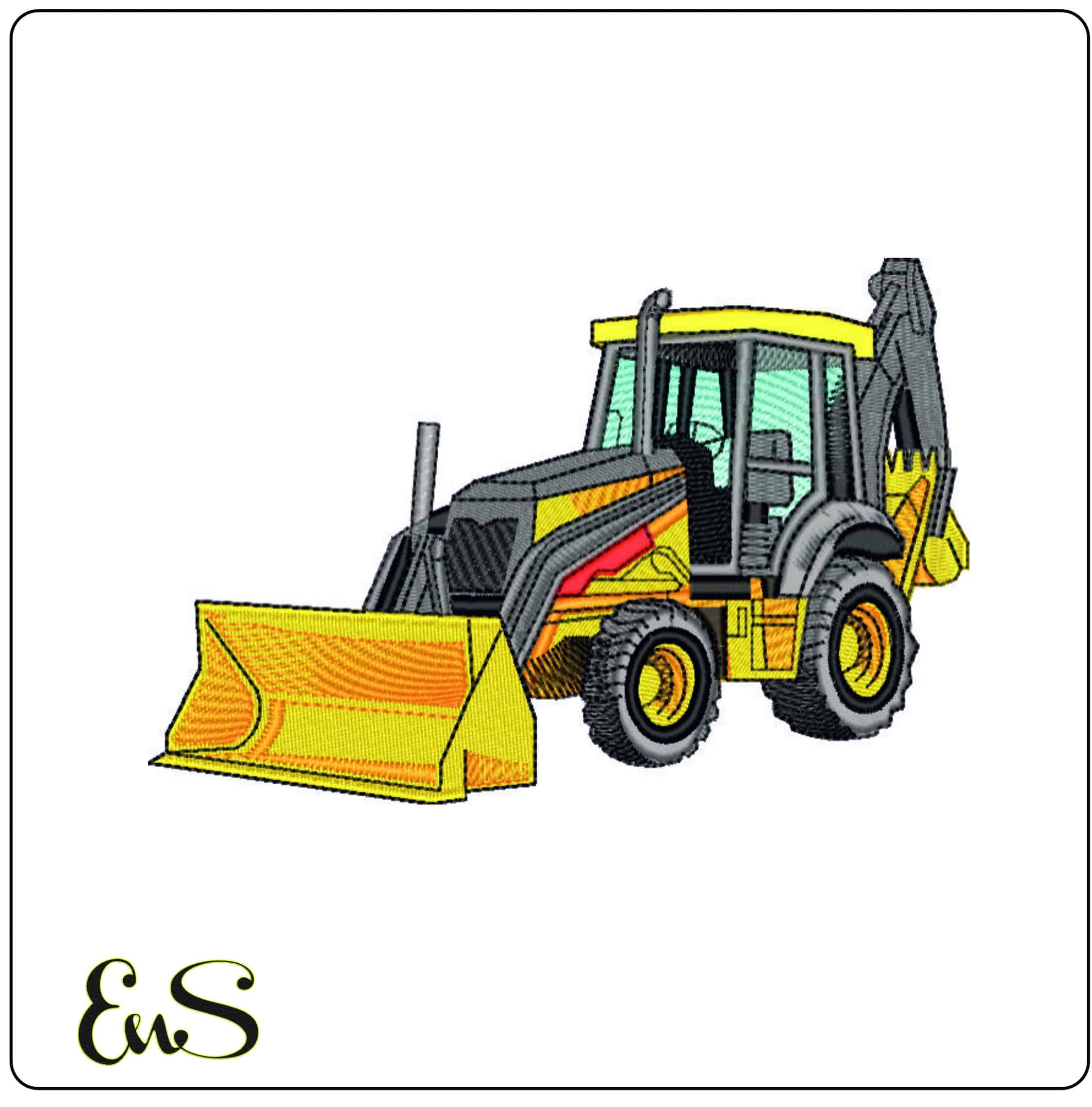 JCB Tractor Digger- Elegant embroidery design file - instant download