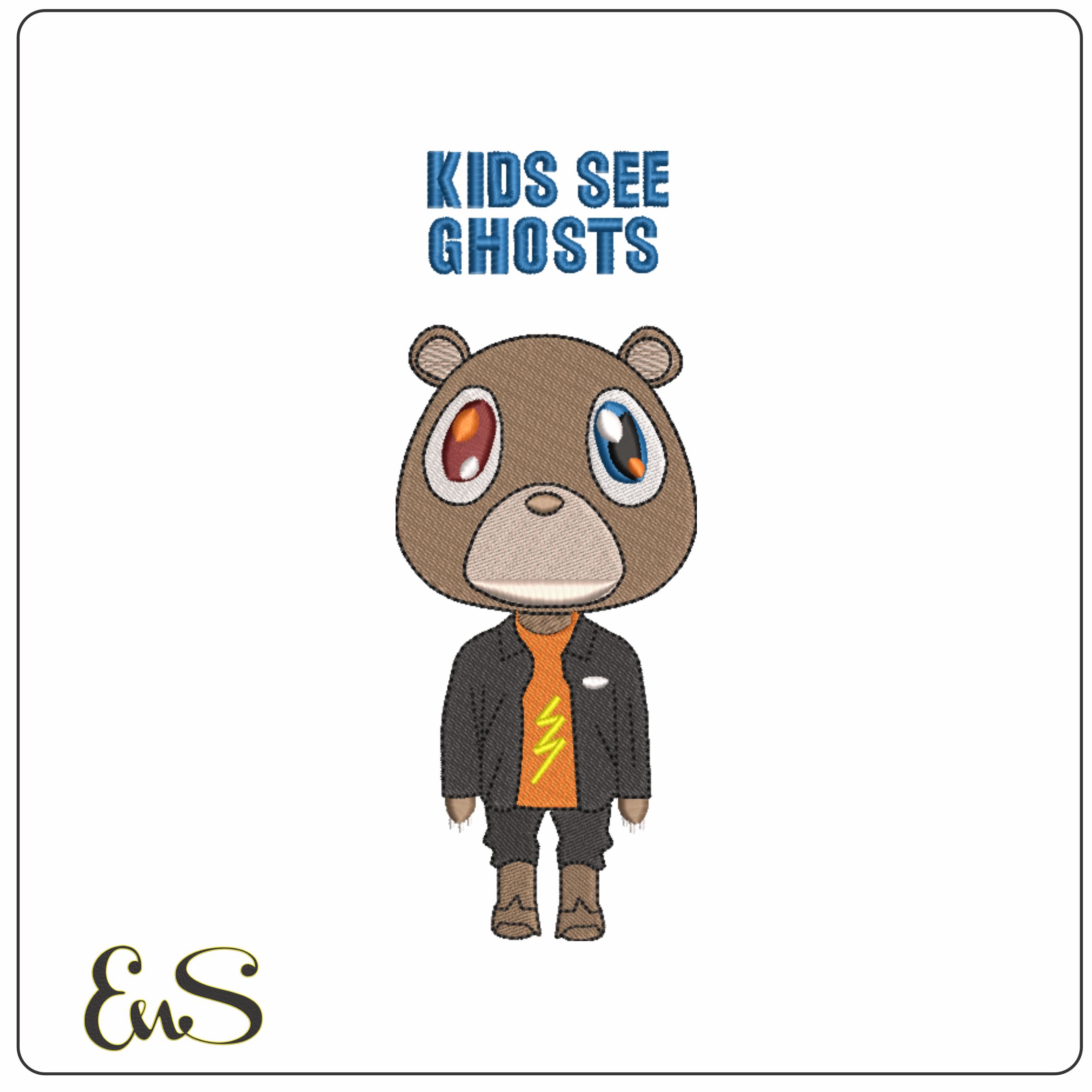 Kids See Ghosts - Kanye West Yeeze Designs- Elegant embroidery design file - instant download