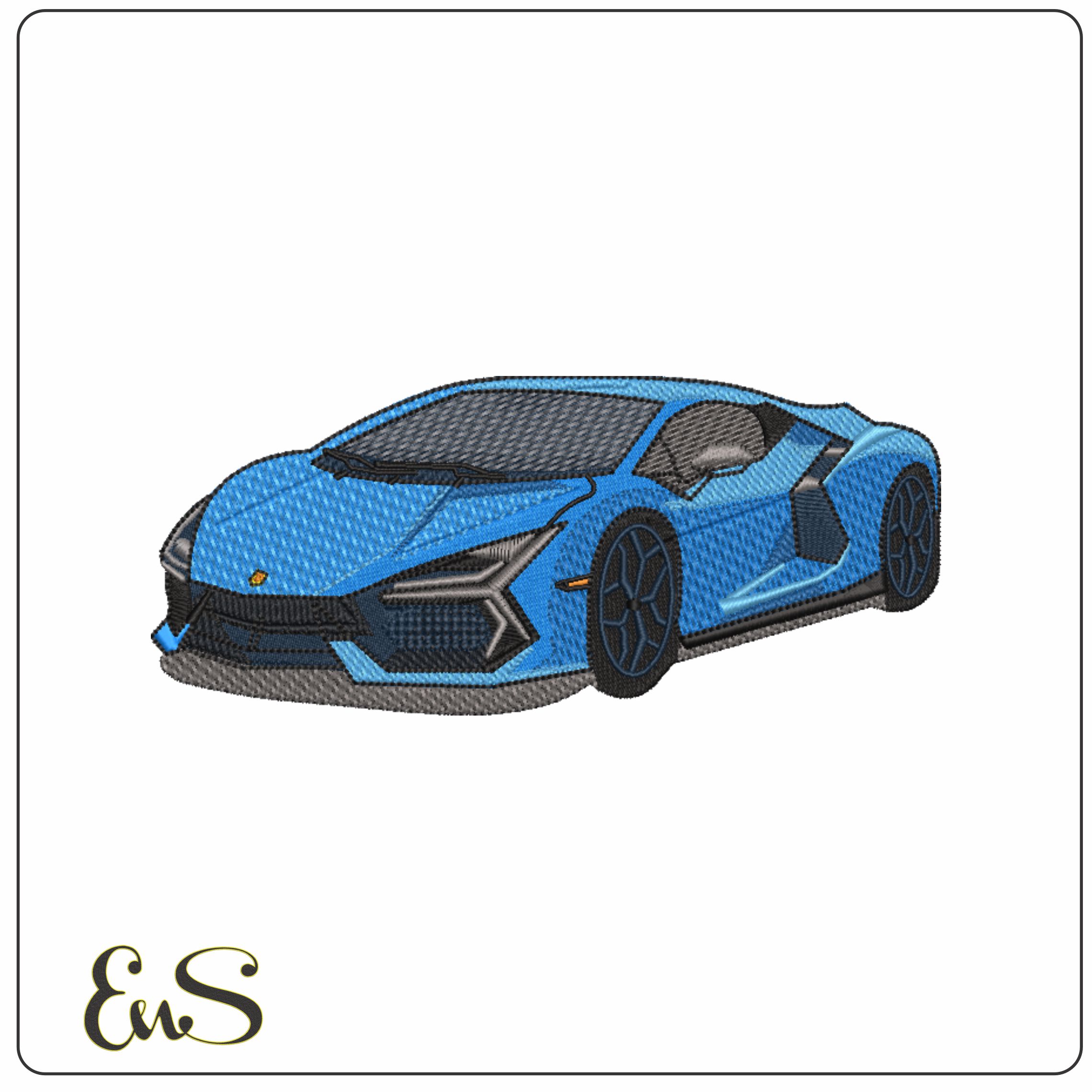 Lambo- Elegant embroidery design file - instant download