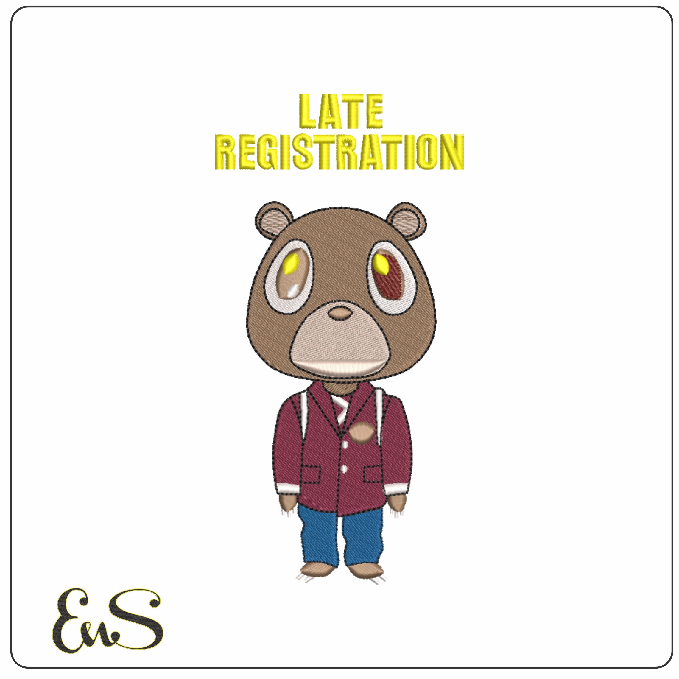 Late Registration - Kanye West Yeeze Designs- Elegant embroidery design file - instant download