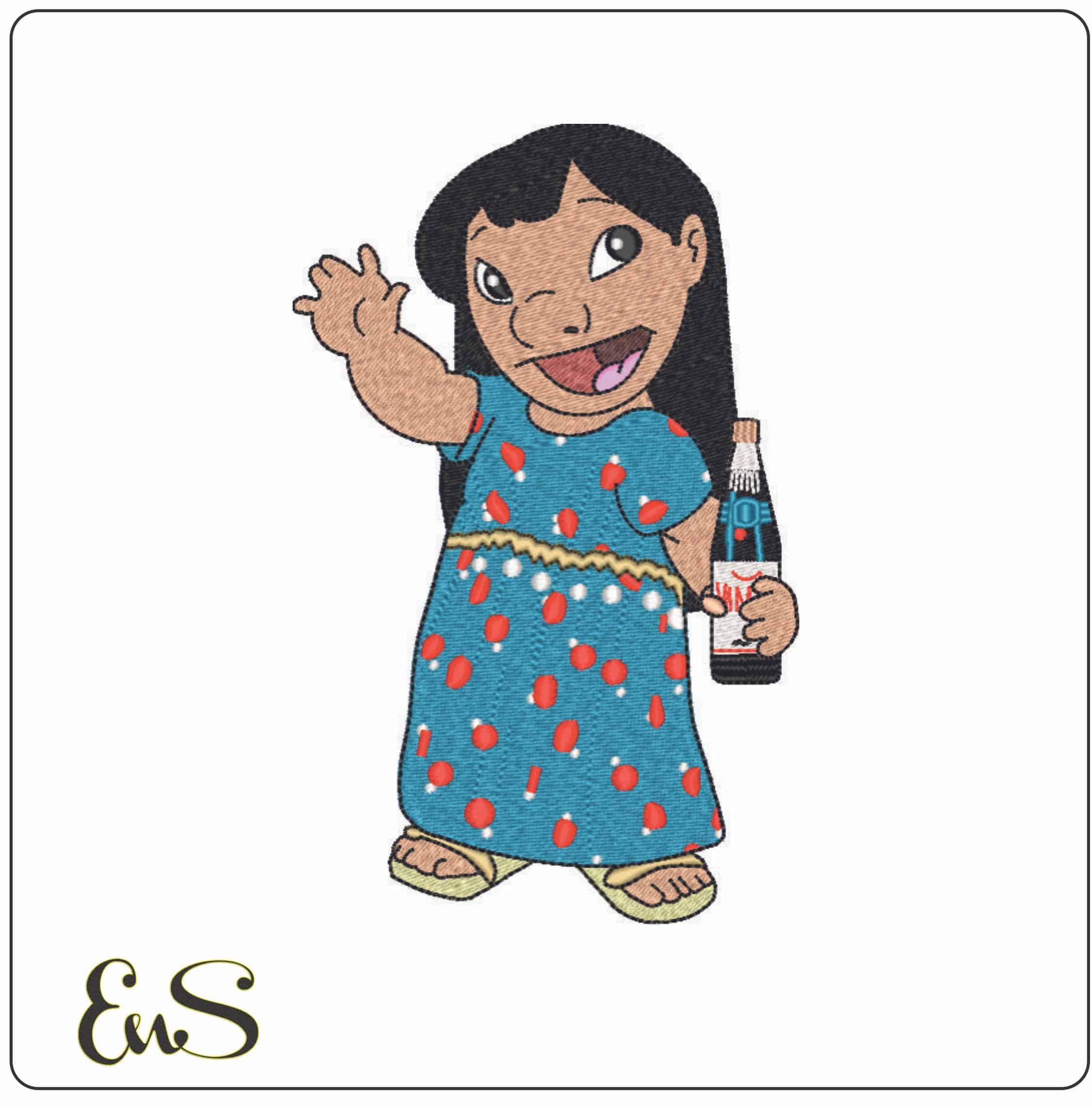 Lilo - Lilo and Stitch - Disney- Elegant embroidery design file - instant download