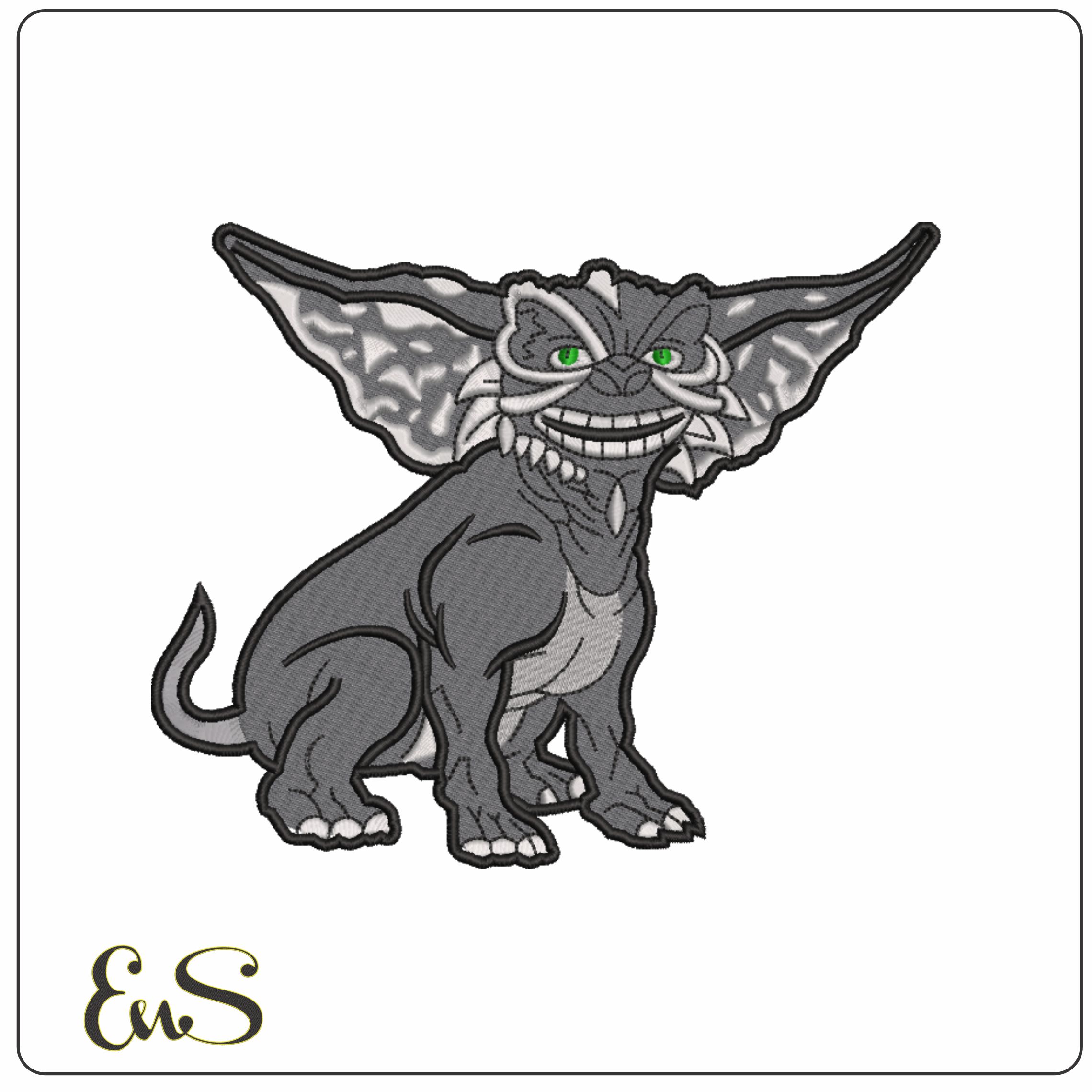 Little Gremlin Transformed- Elegant embroidery design file - instant download