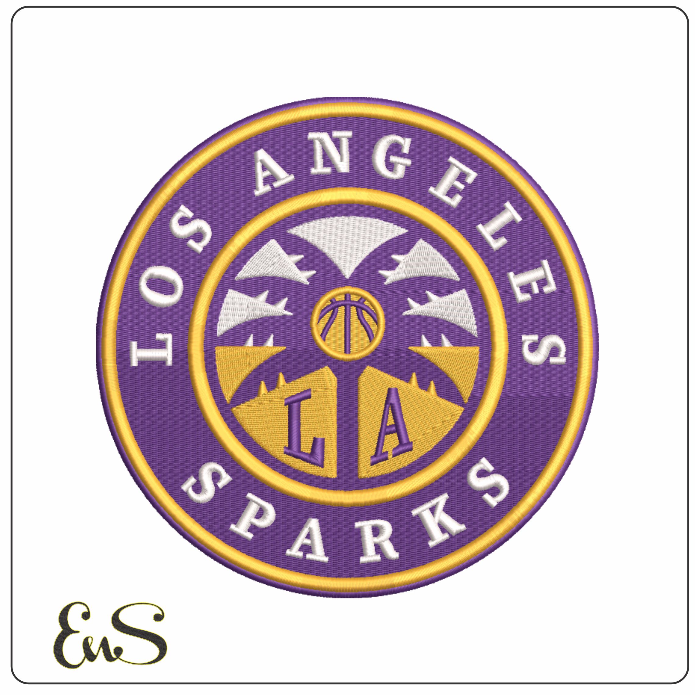 Los Angeles Sparkle 2021 on - WNBA- Elegant embroidery design file - instant download