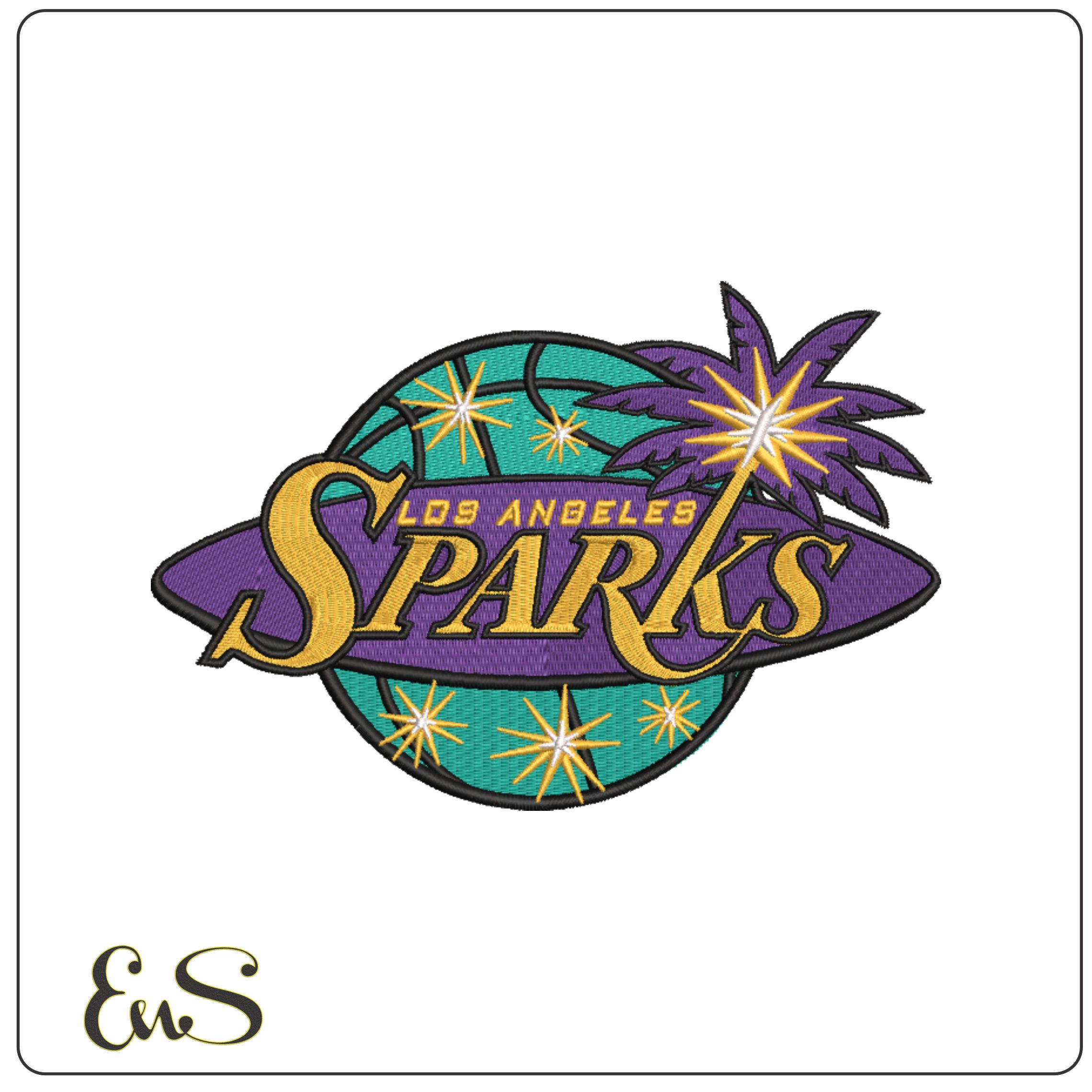 Los Angeles Sparks 1997 - 2020 - WNBA- Elegant embroidery design file - instant download