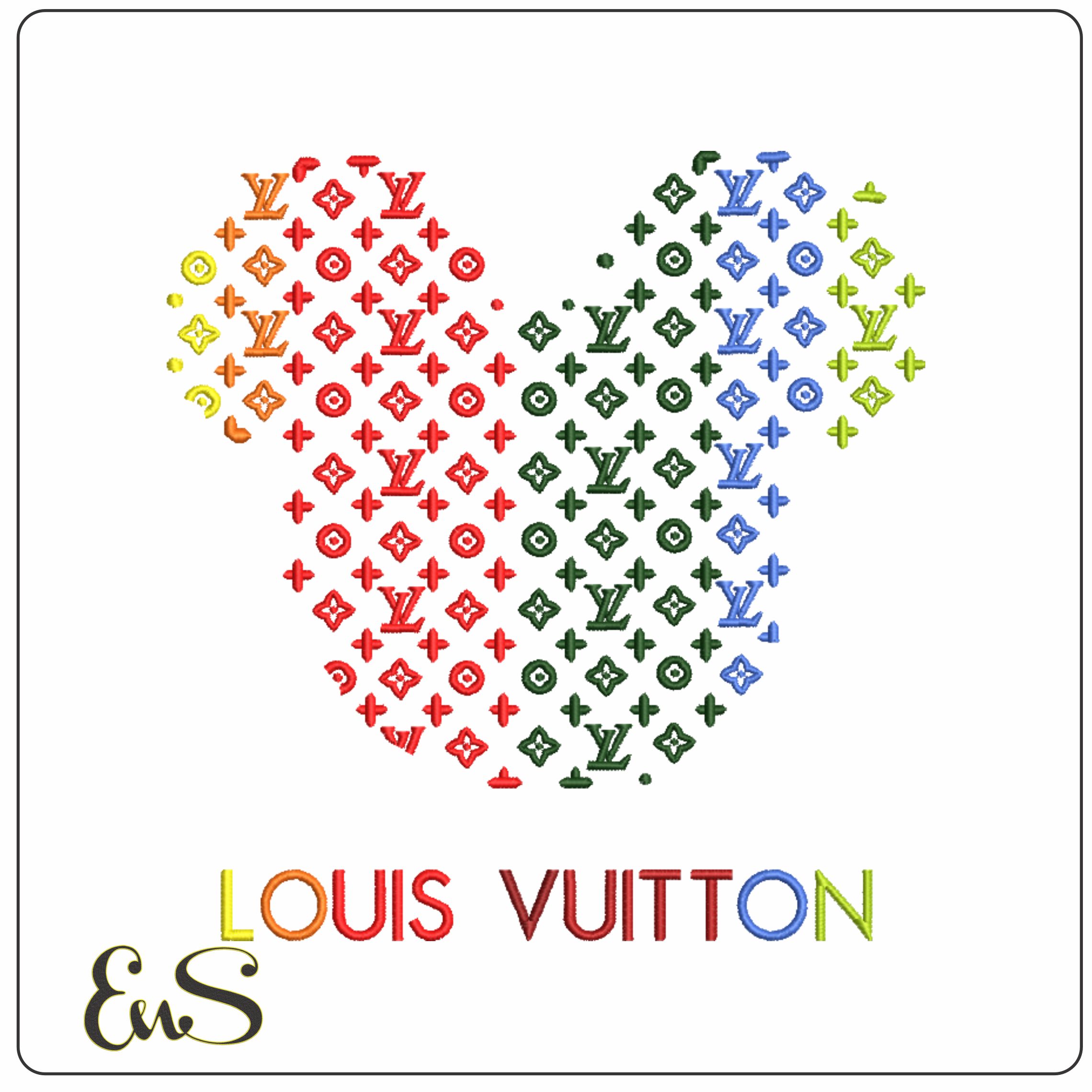 Louis Vuitton Mickey Mouse- Elegant embroidery design file - instant download