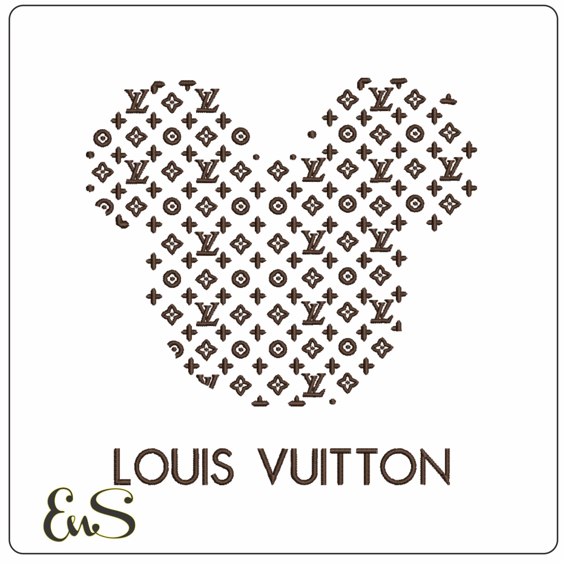 Louis Vuitton Mickey Mouse Black- Elegant embroidery design file - instant download