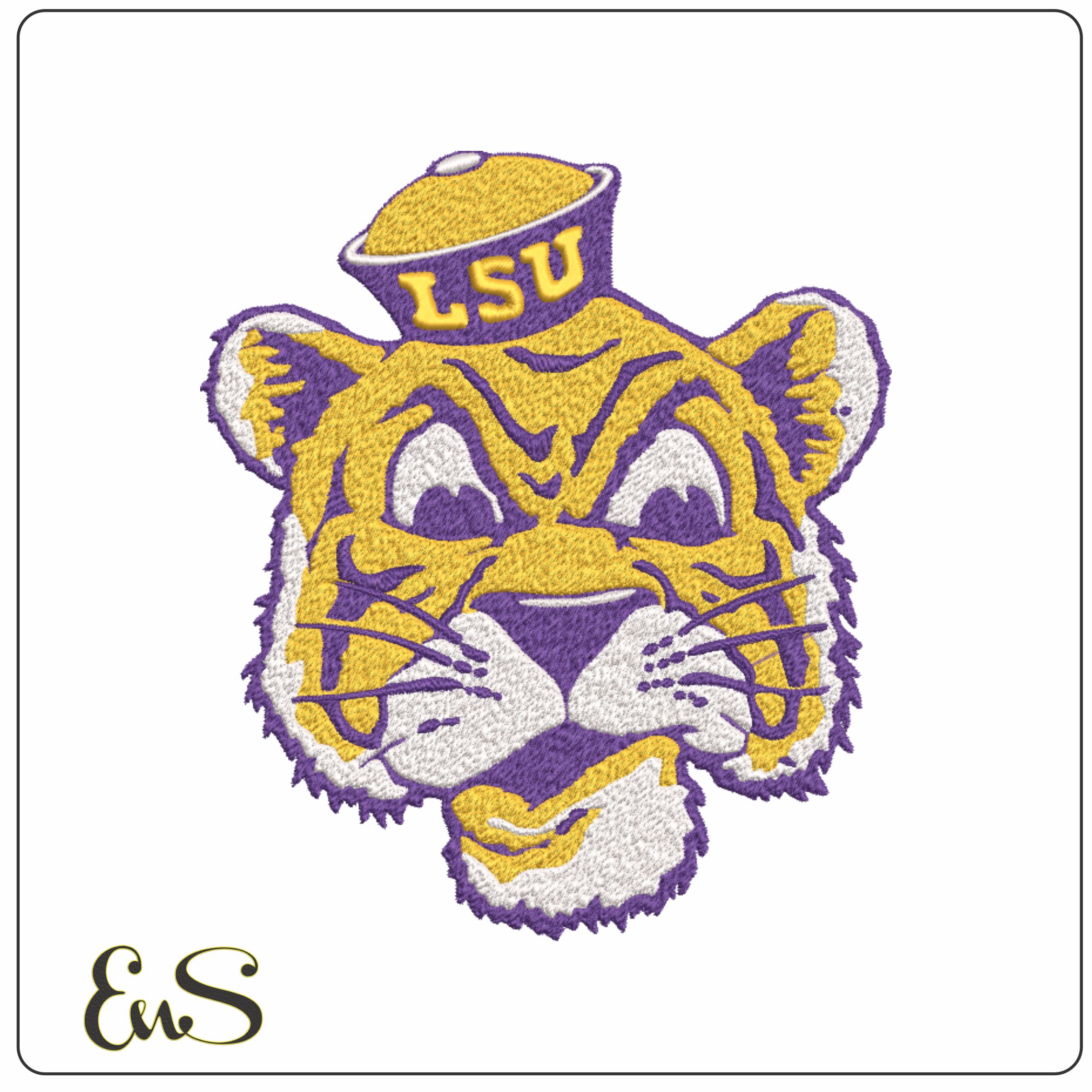 LSU Tiger 1955- Elegant embroidery design file - instant download