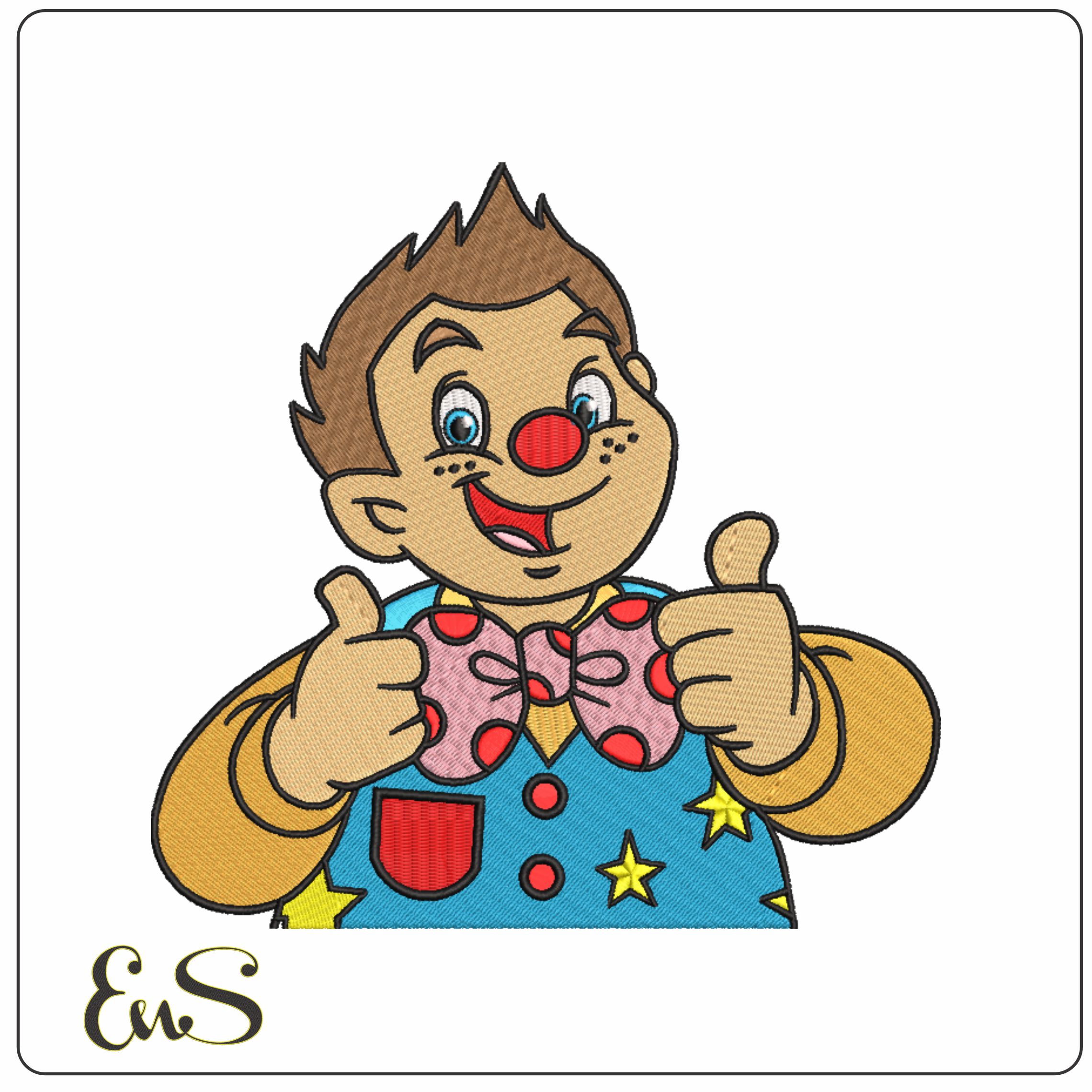 Mr Trumble Happy Clown- Elegant embroidery design file - instant download