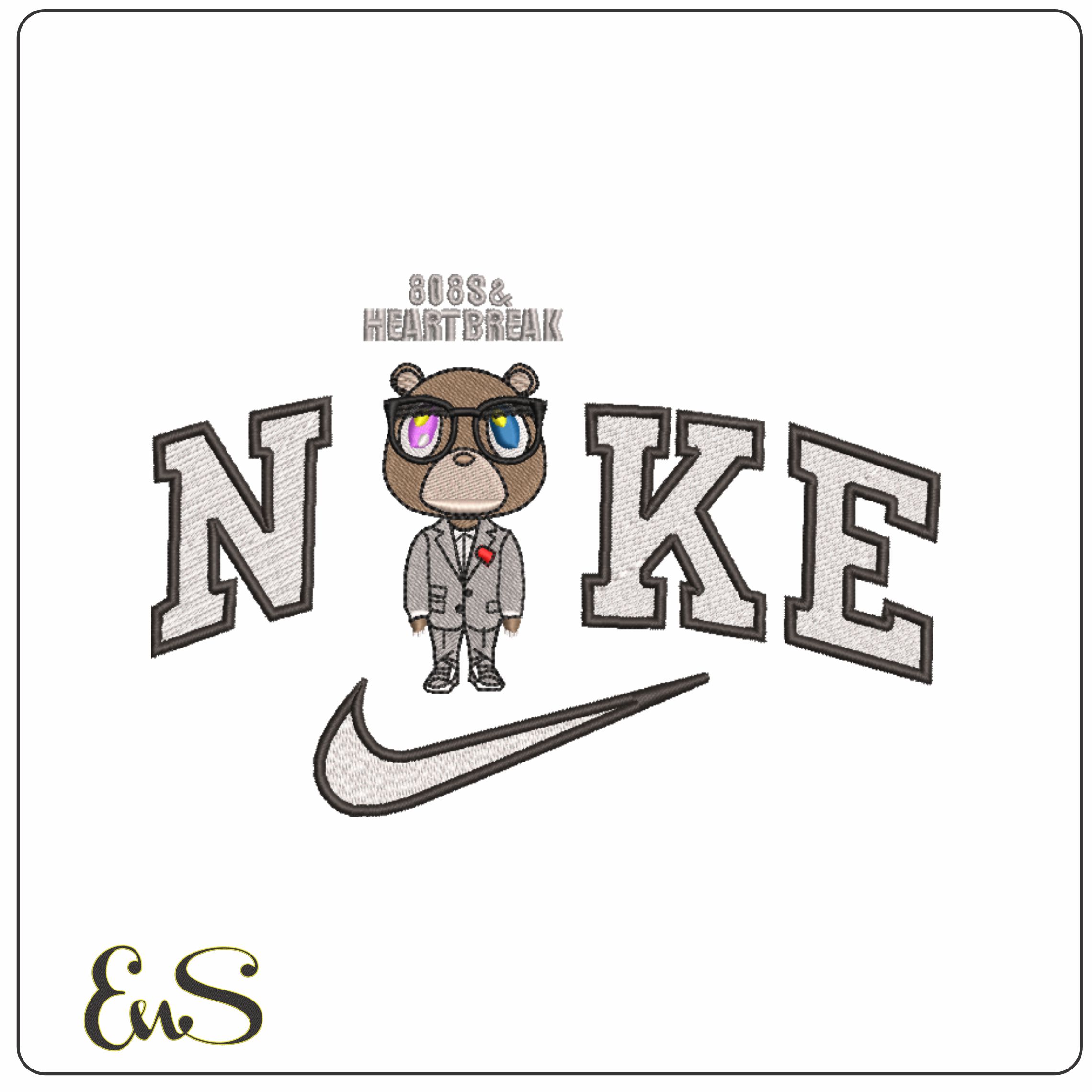 Nike 808s Heartbreak - Kanye West Yeeze Designs- Elegant embroidery design file - instant download