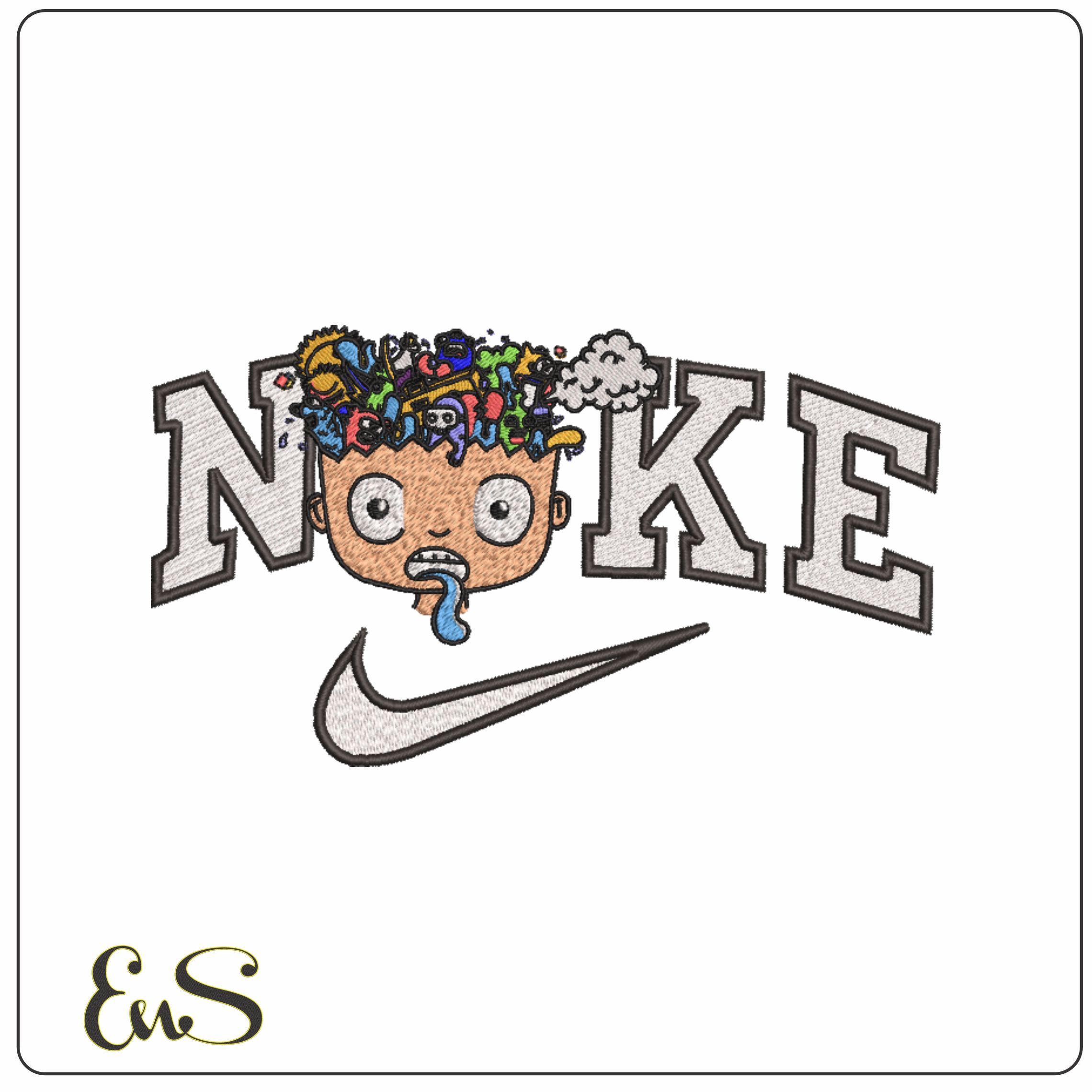 Nike Boys Brain- Elegant embroidery design file - instant download