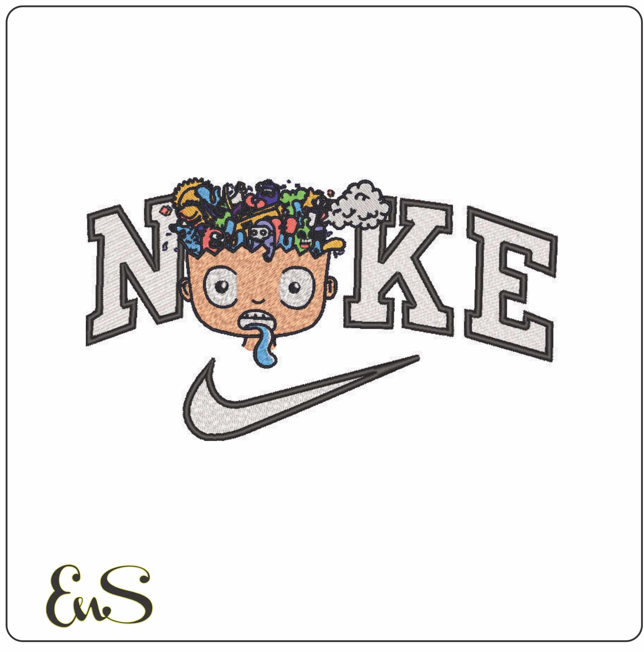 Nike Boys Brain- Elegant embroidery design file - instant download