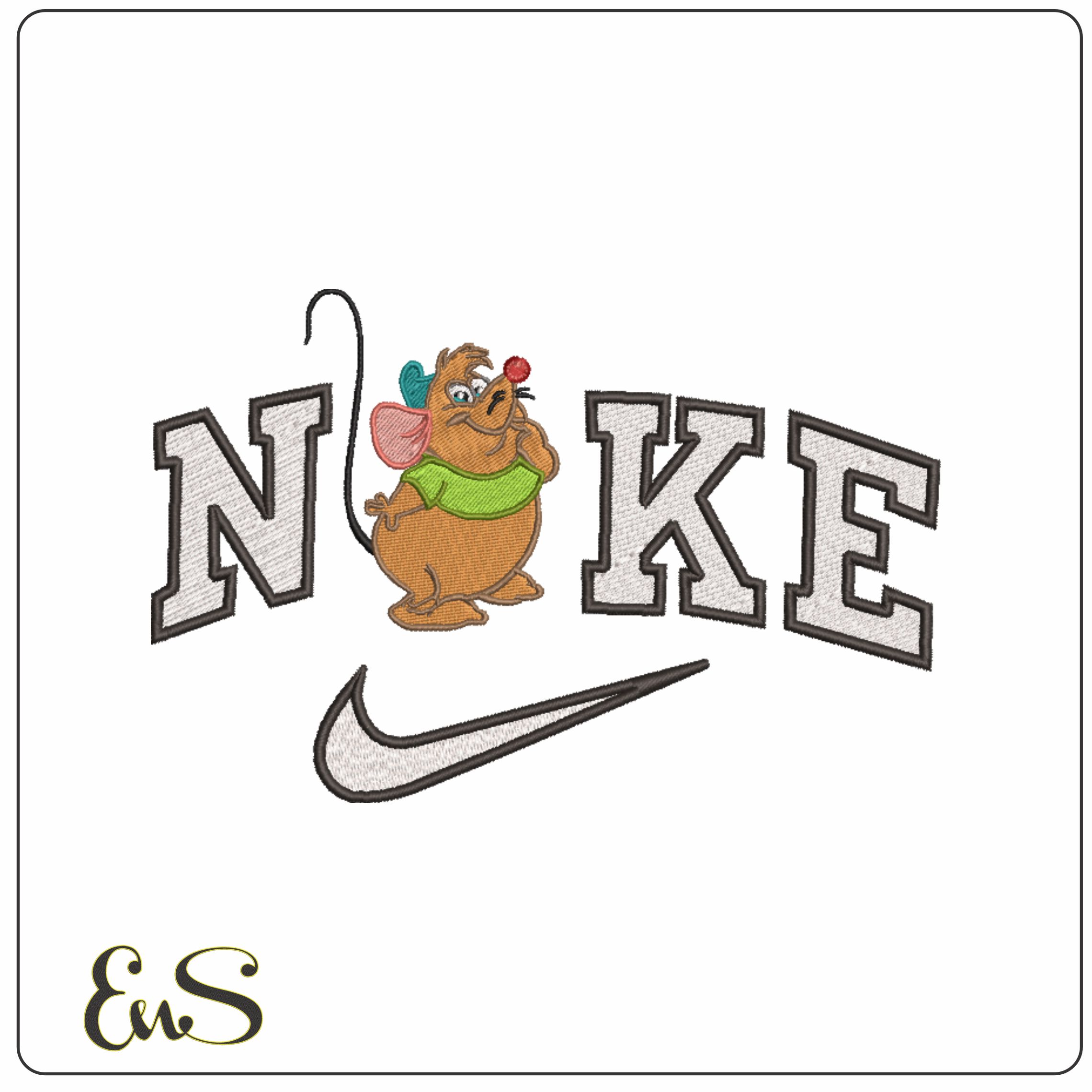 Nike Gus Mouse - Cinderella - Disney- Elegant embroidery design file - instant download