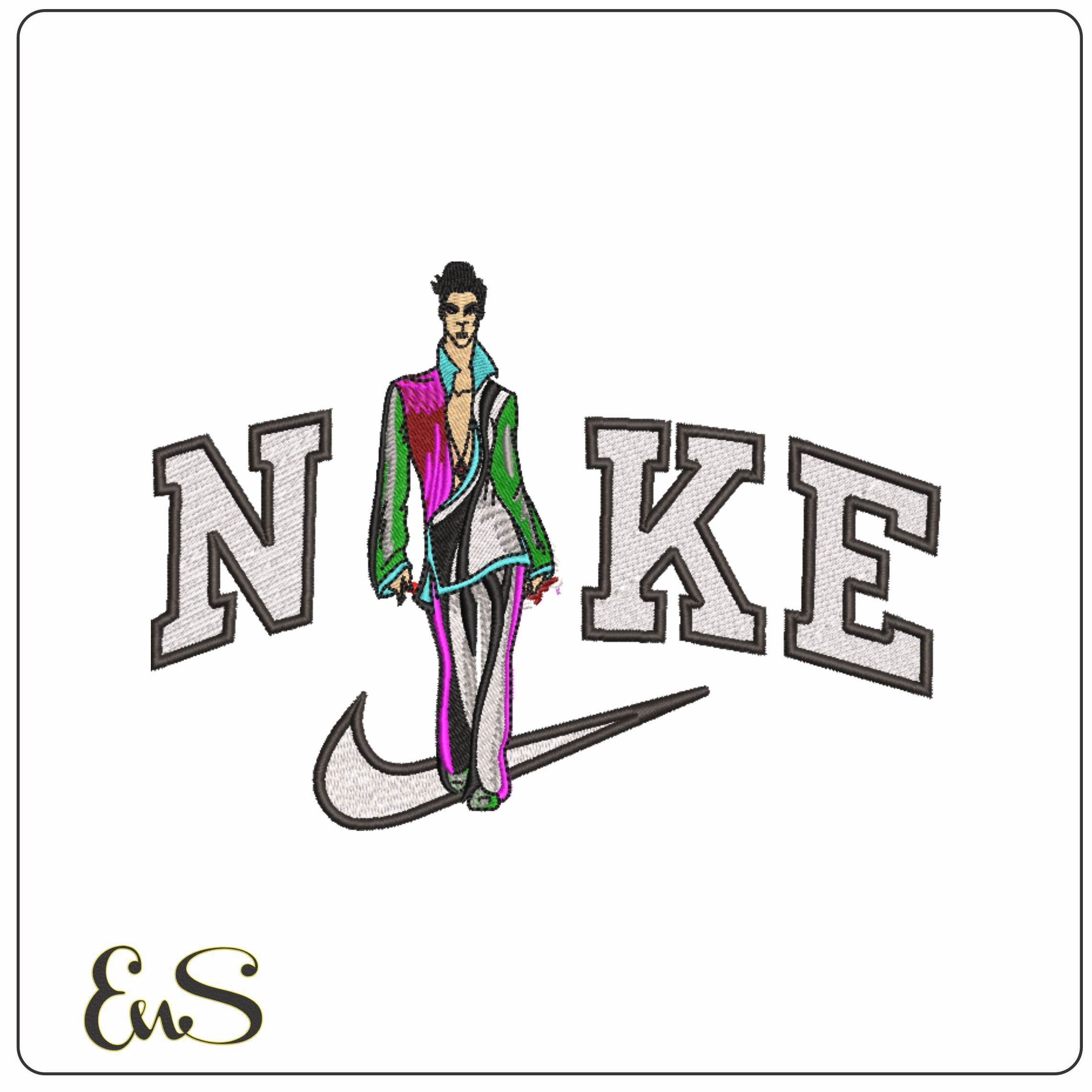 Nike Prince the 80s Icon- Elegant embroidery design file - instant download