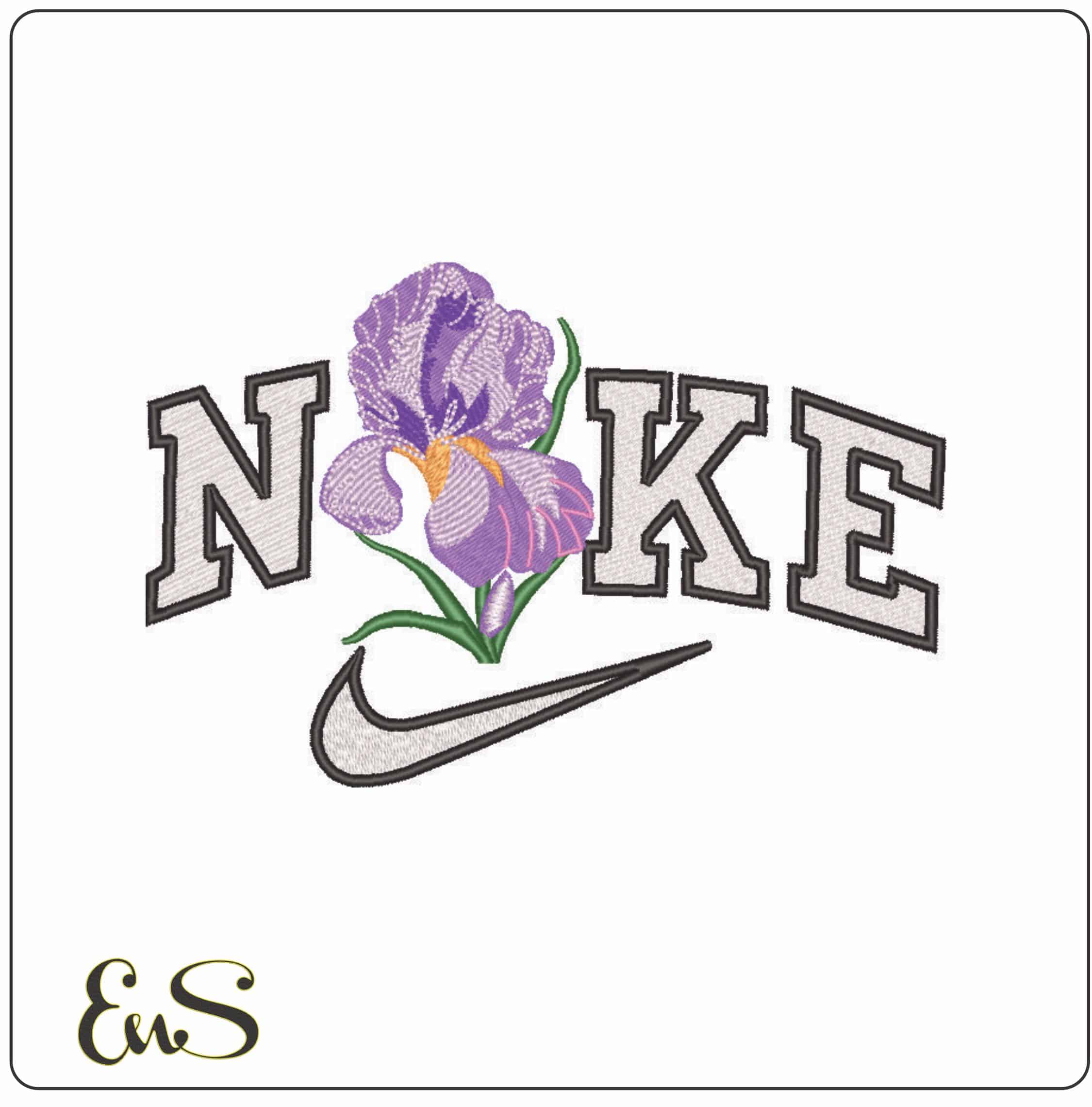 Nike Purple Lily- Elegant embroidery design file - instant download