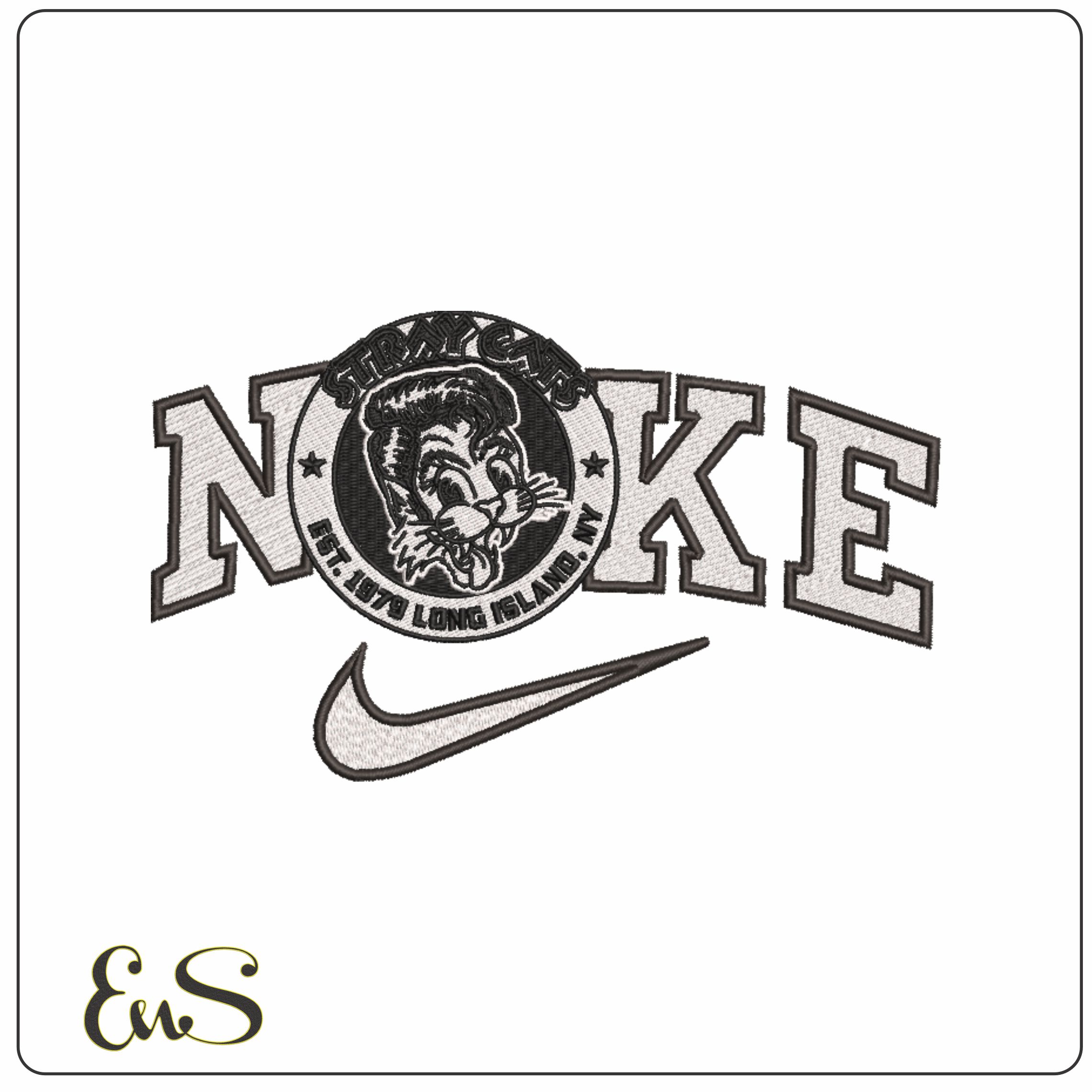 Nike Stray Cats est 1979- Elegant embroidery design file - instant download