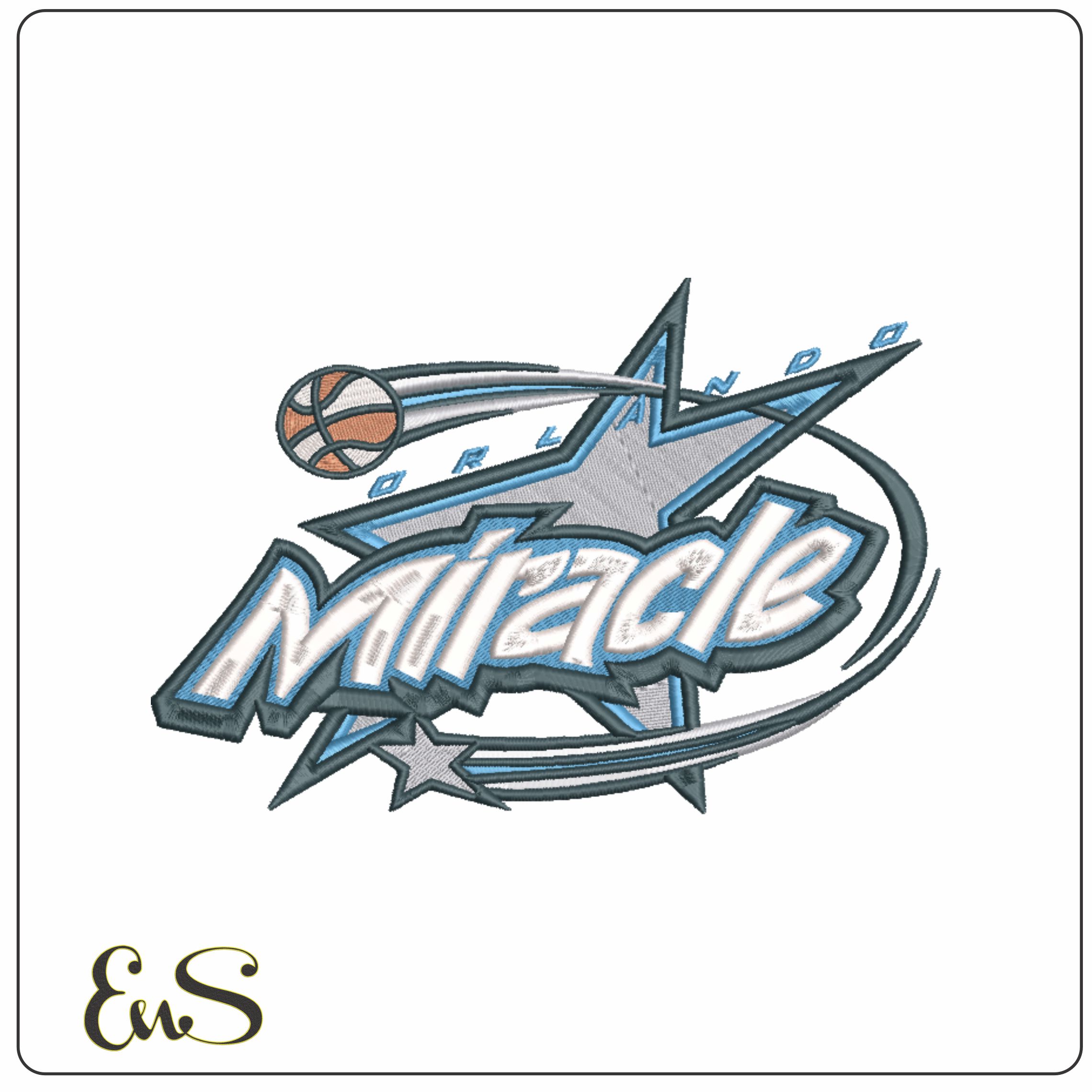 Orlando Miracle 1999 - 2002 - WNBA- Elegant embroidery design file - instant download