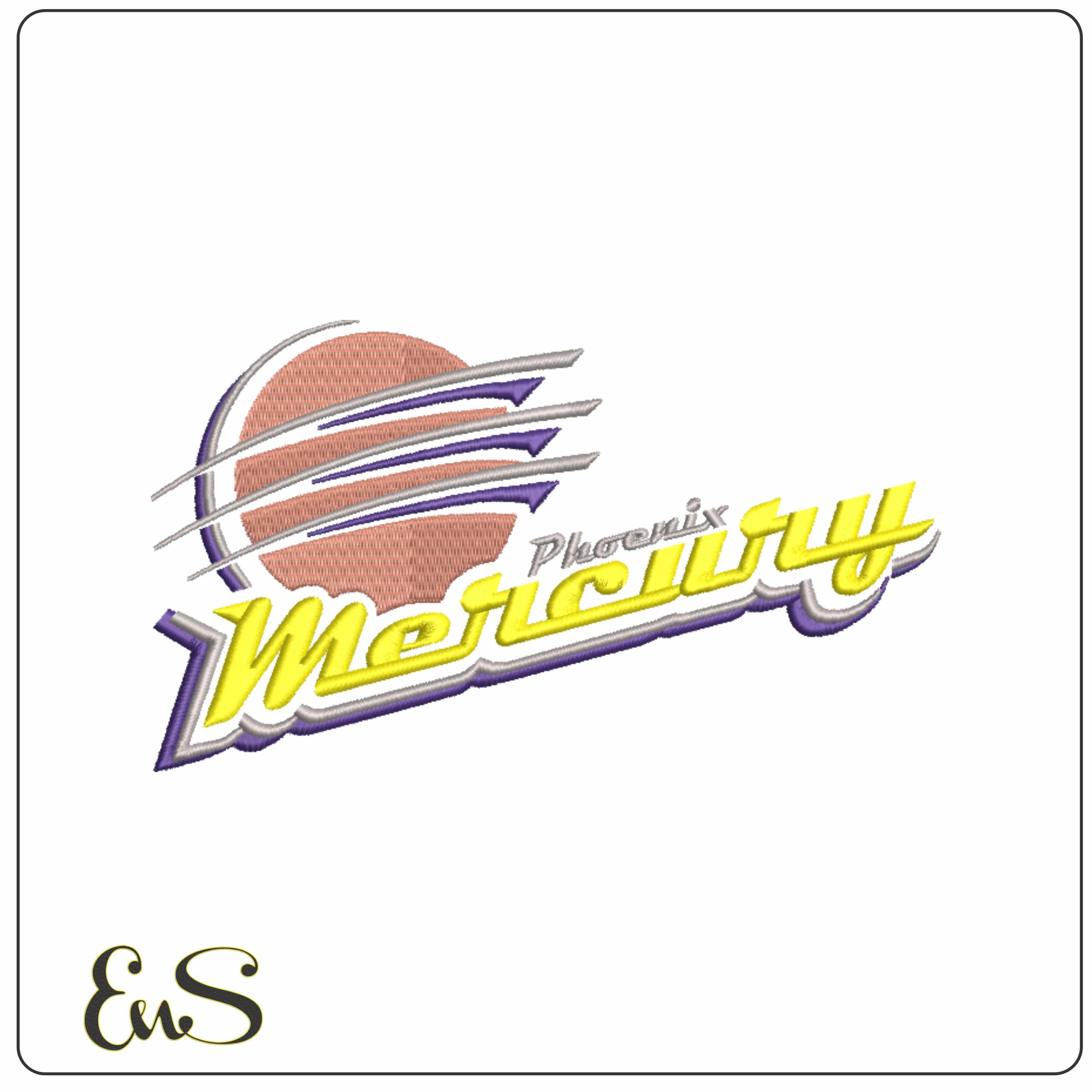 Phoenix Mercury 1997 - 2010 -WNBA- Elegant embroidery design file - instant download
