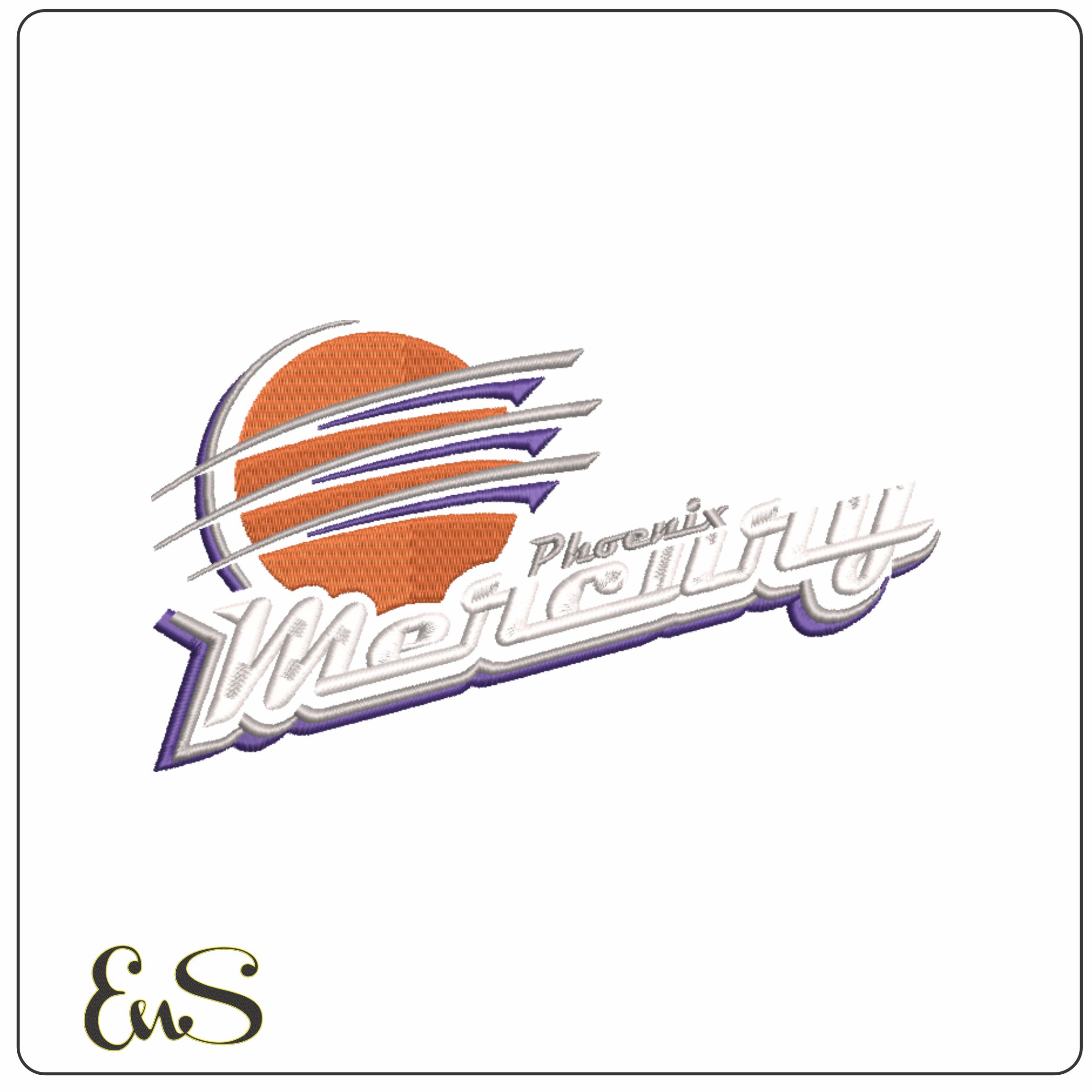 Phoenix Mercury 2010 on - WNBA- Elegant embroidery design file - instant download