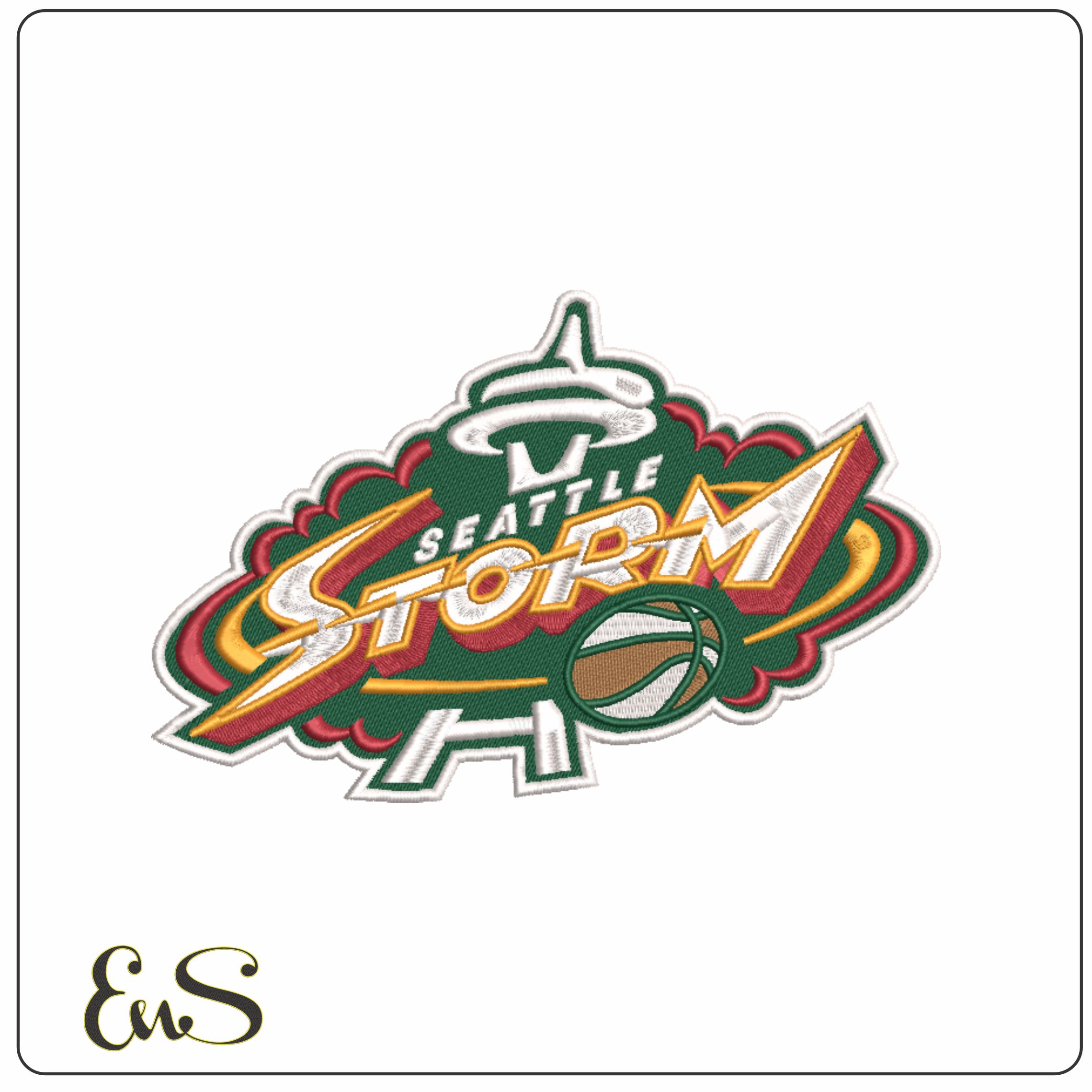 Seatle Storm 2000 - 2016 - WNBA- Elegant embroidery design file - instant download