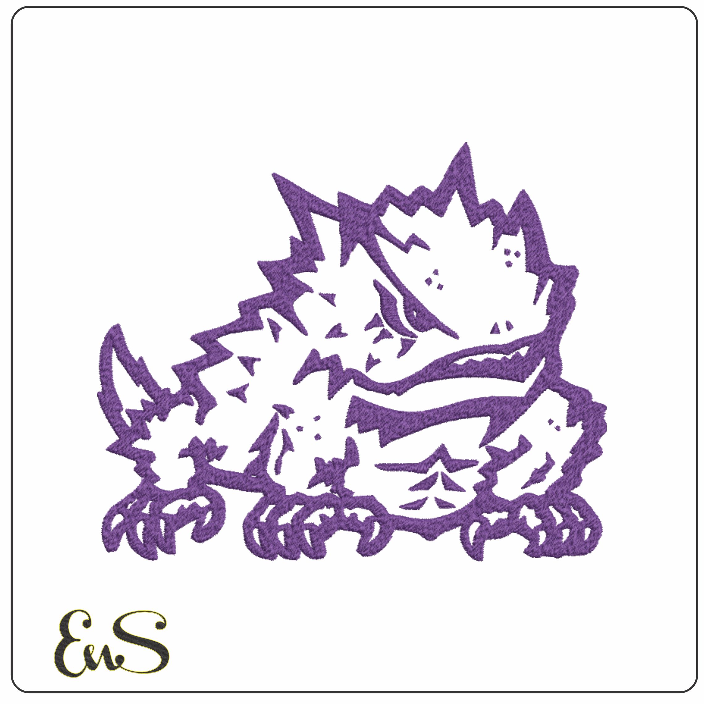 TCU Horned Frog empty- Elegant embroidery design file - instant download