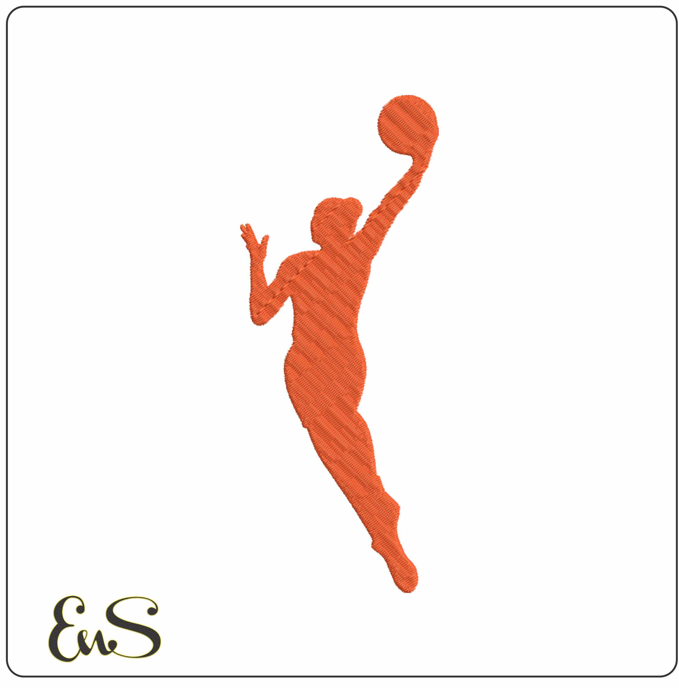 WNBA Logo- Elegant embroidery design file - instant download