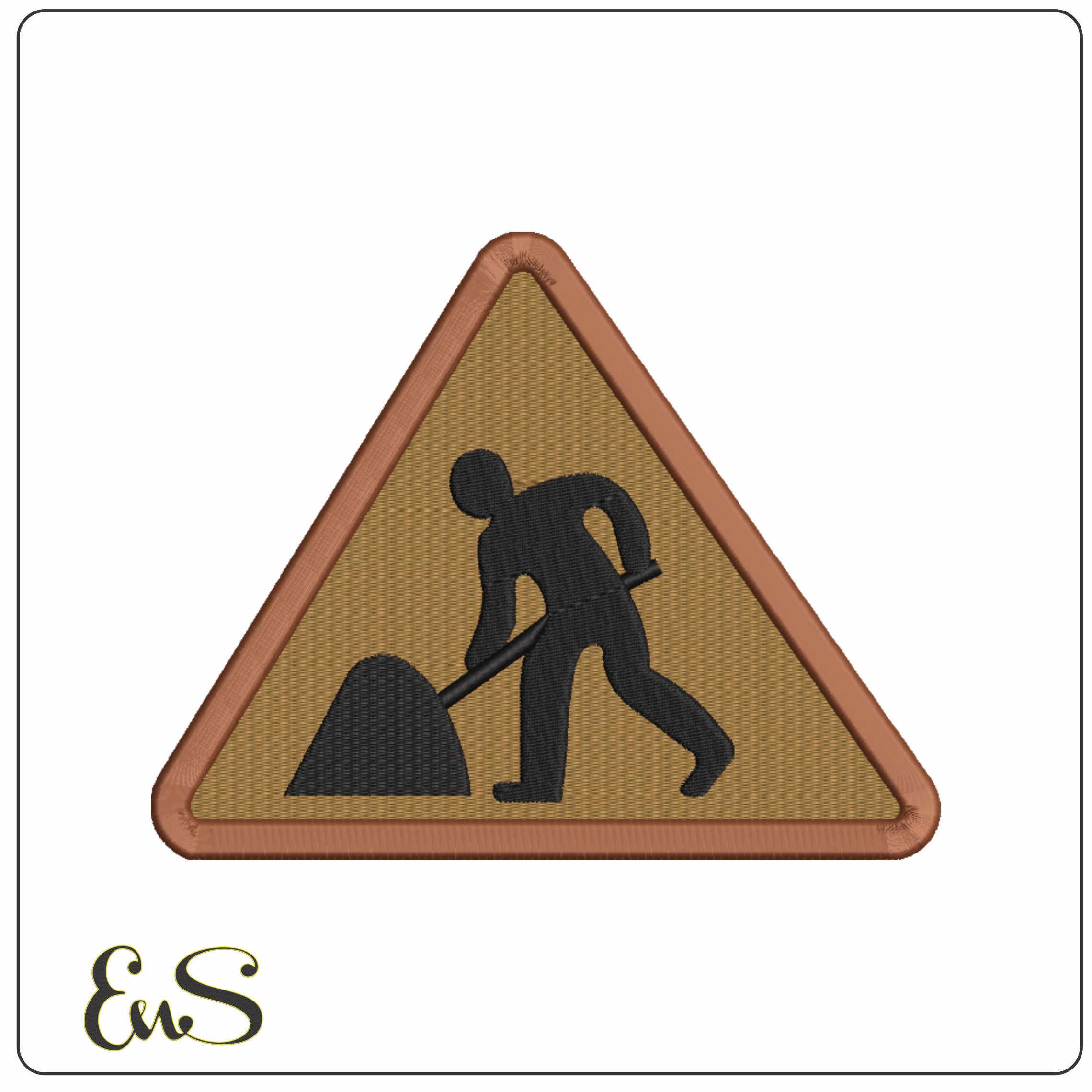 Worker digging Road- Elegant embroidery design file - instant download