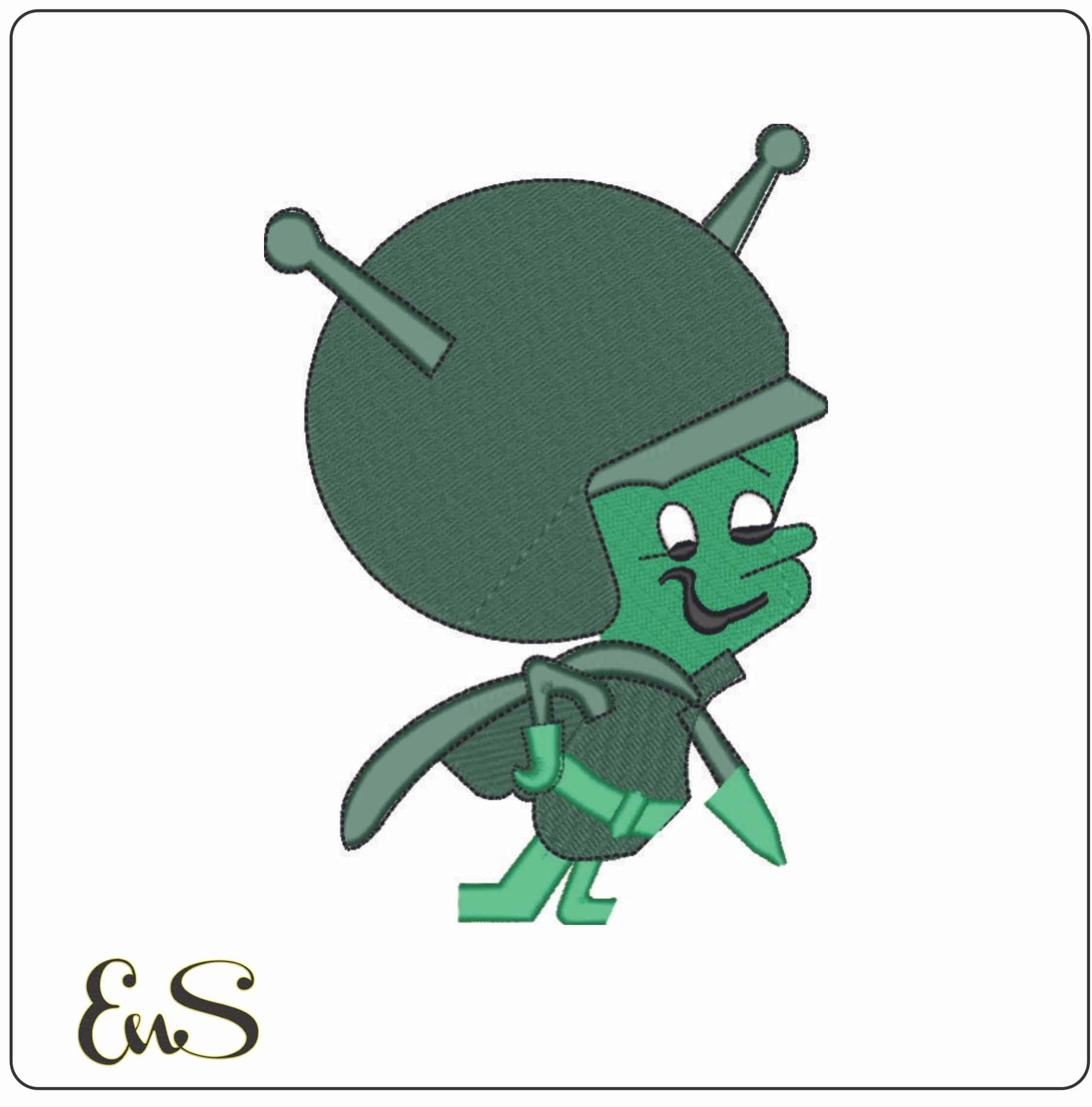 Alien Ready to Charge - Elegant embroidery design file - instant download